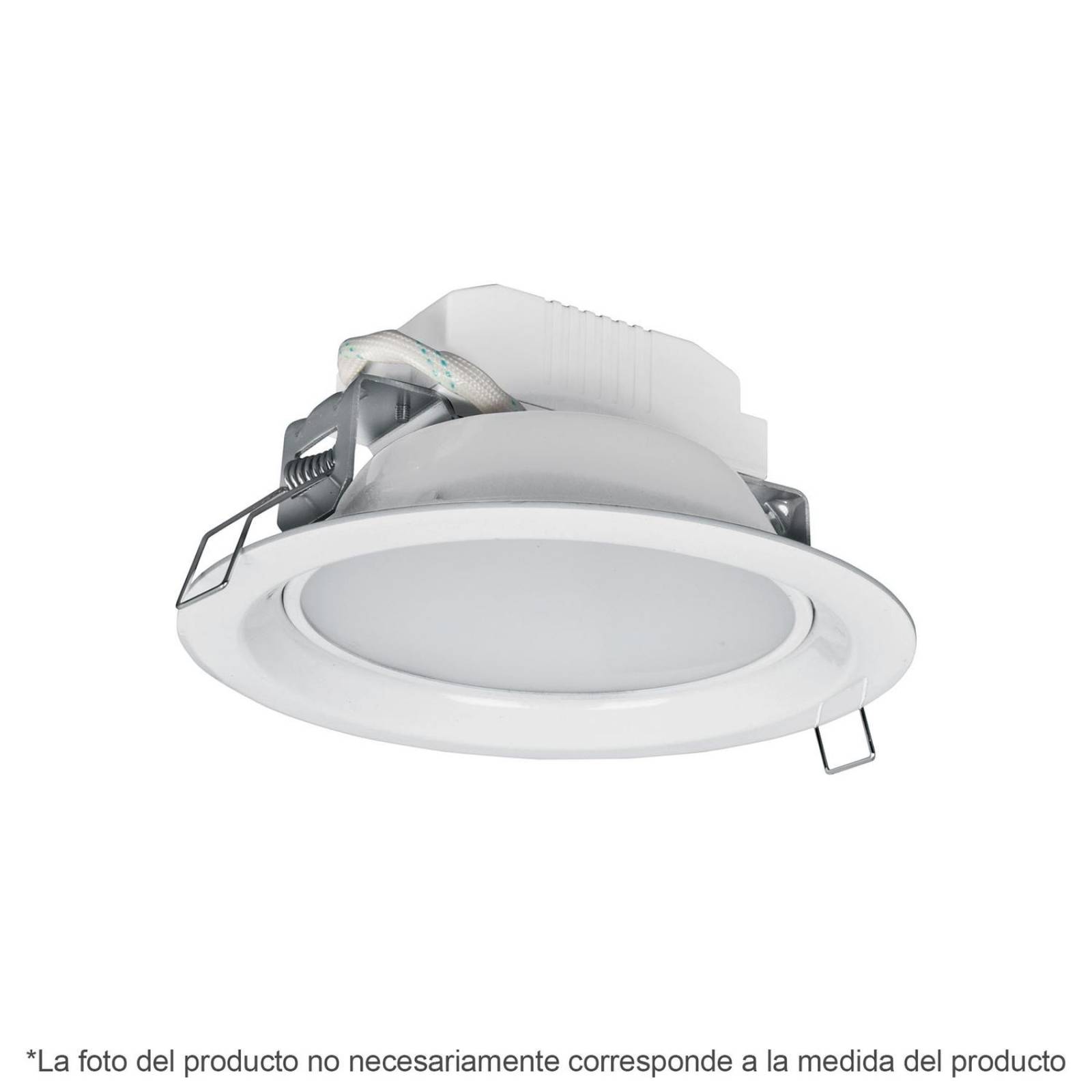 Luminario LED empotrado redondo de 5 W, luz cálida, Volteck 