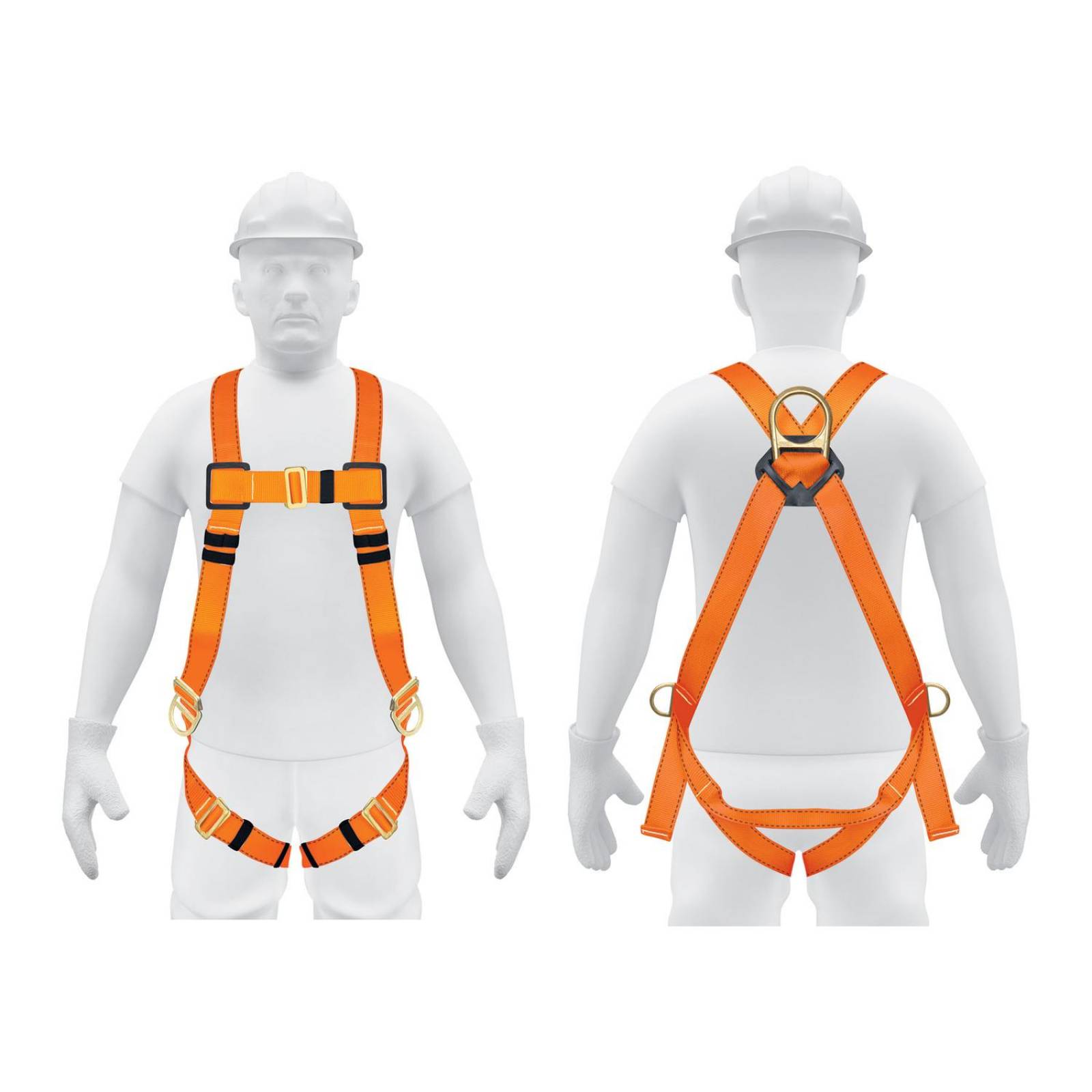 Kit contra caídas con arnés de tres anillos, ANSI, Truper 
