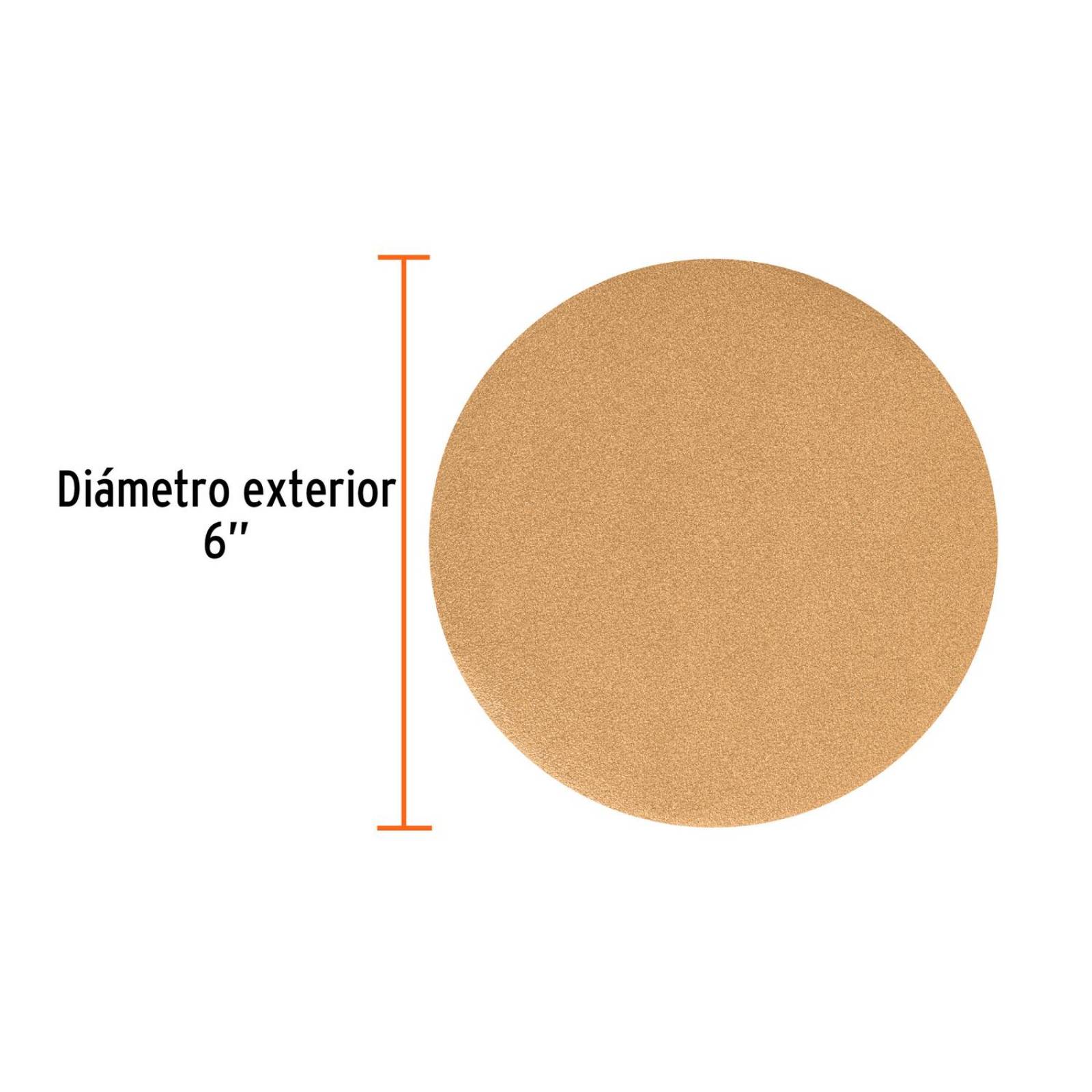 Caja 5 discos de lija p/madera 6' grano 320, velcro, s/perf.