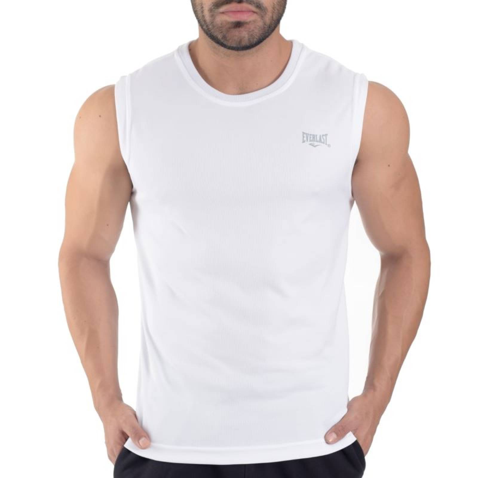 PLAYERA DEPORTIVA EVERLAST SIN MANGAS PARA HOMBRE V57022BCO