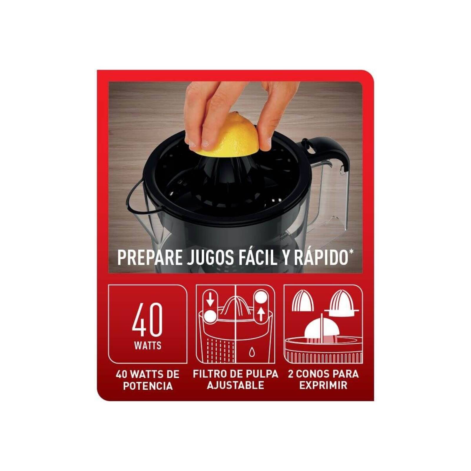 Exprimidor De Jugos Vital T fal Tefal 2 Conos