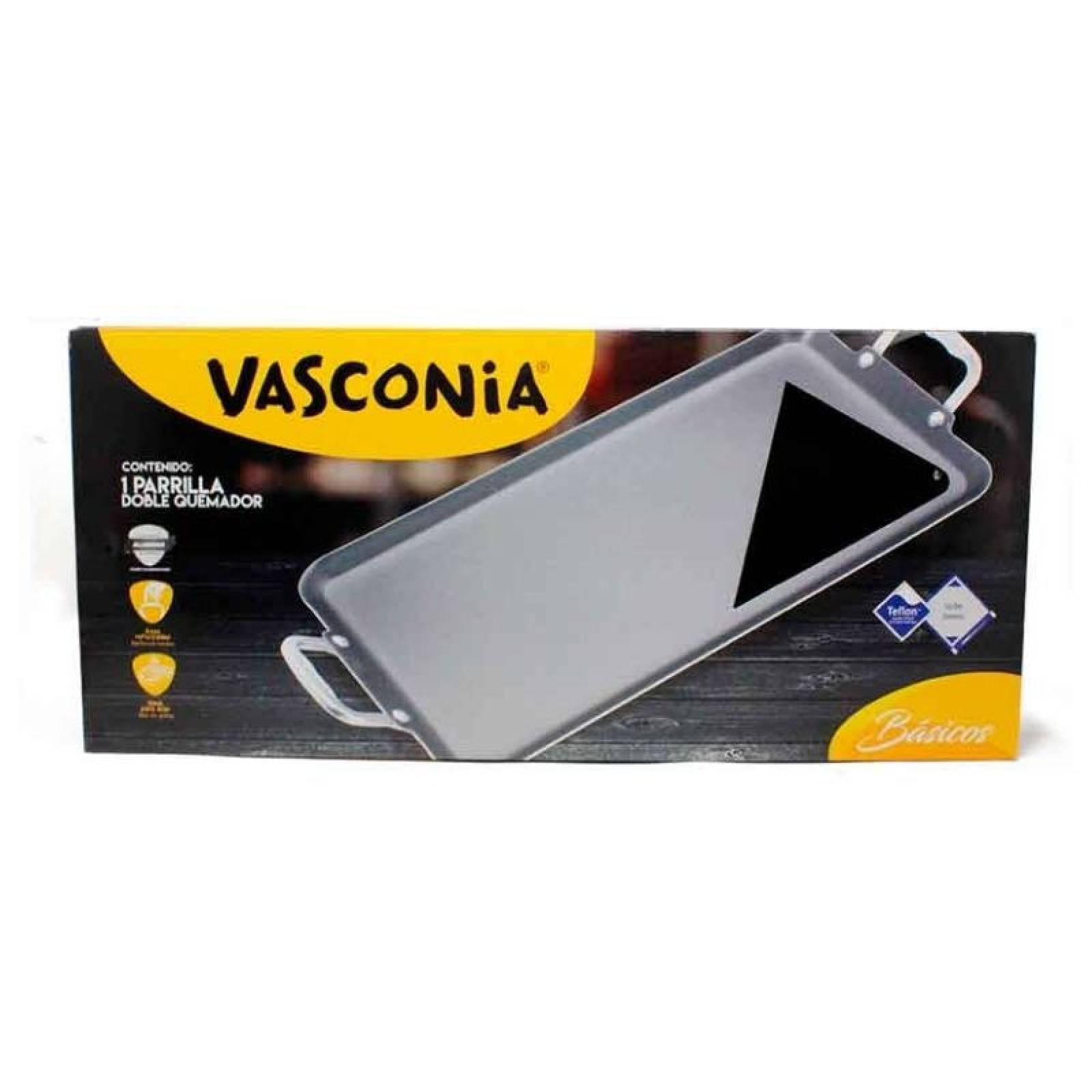 Comal Antiadherente Doble Parrilla Vasconia 