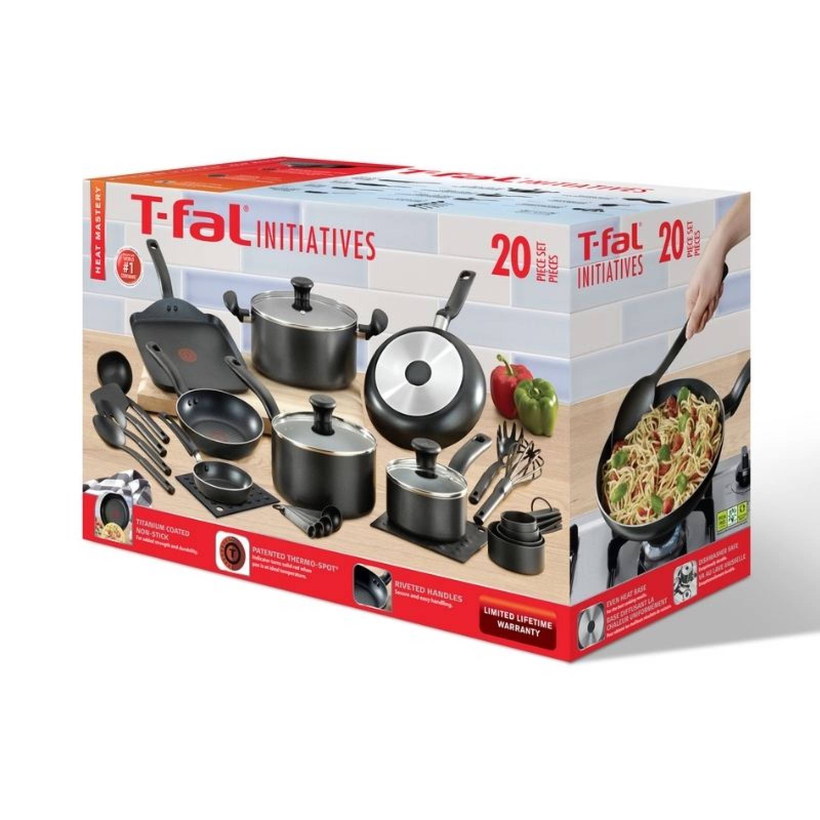 Bateria de Cocina Antiadherente 20pz Initiatives Tefal T fal