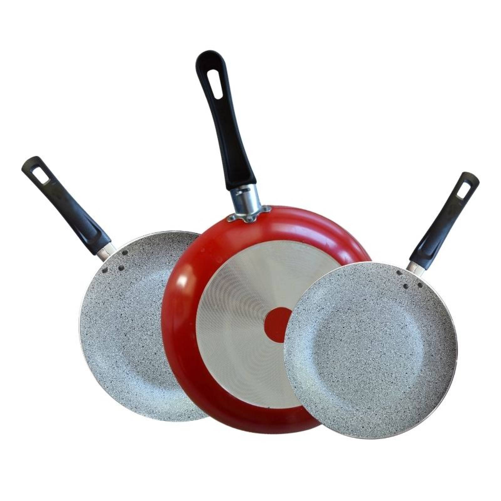 Juego de 3 Sartenes Aluminio 202430 cm Pompeya Delizia 