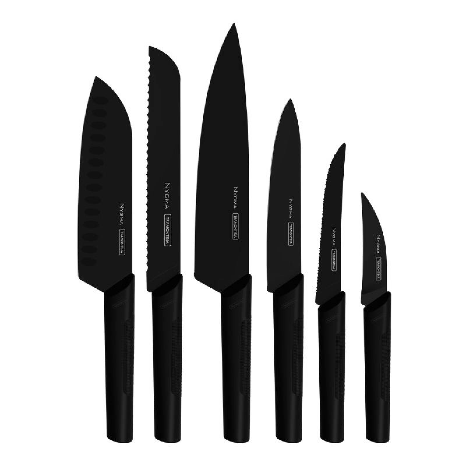 Set de Cuchillos 6 pzas Nygma Negro Tramontina