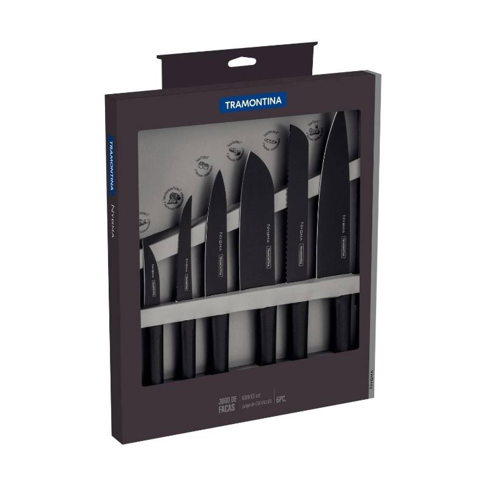 Set de Cuchillos 6 pzas Nygma Negro Tramontina