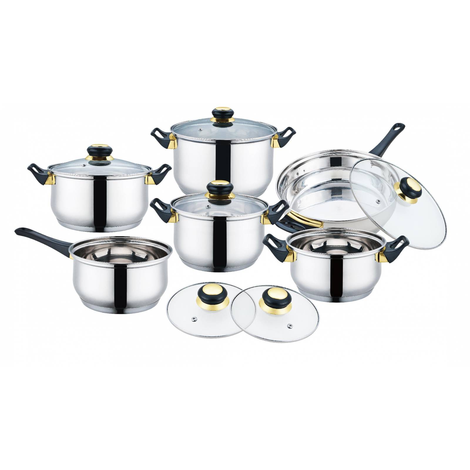 Bateria de Cocina 12 pz Fernanda Acero Inoxidable Fraciel