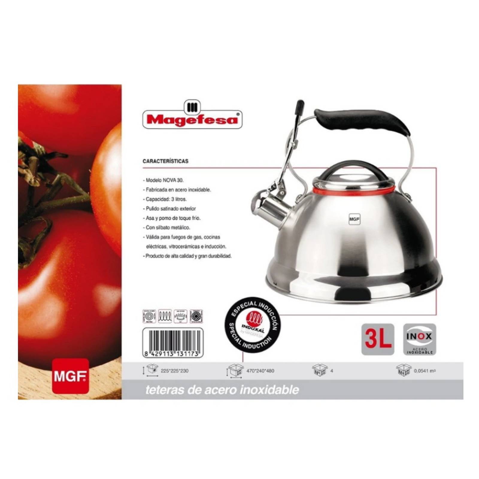 Tetera 3 Lts Acero Inoxidable Magefesa Nova 30