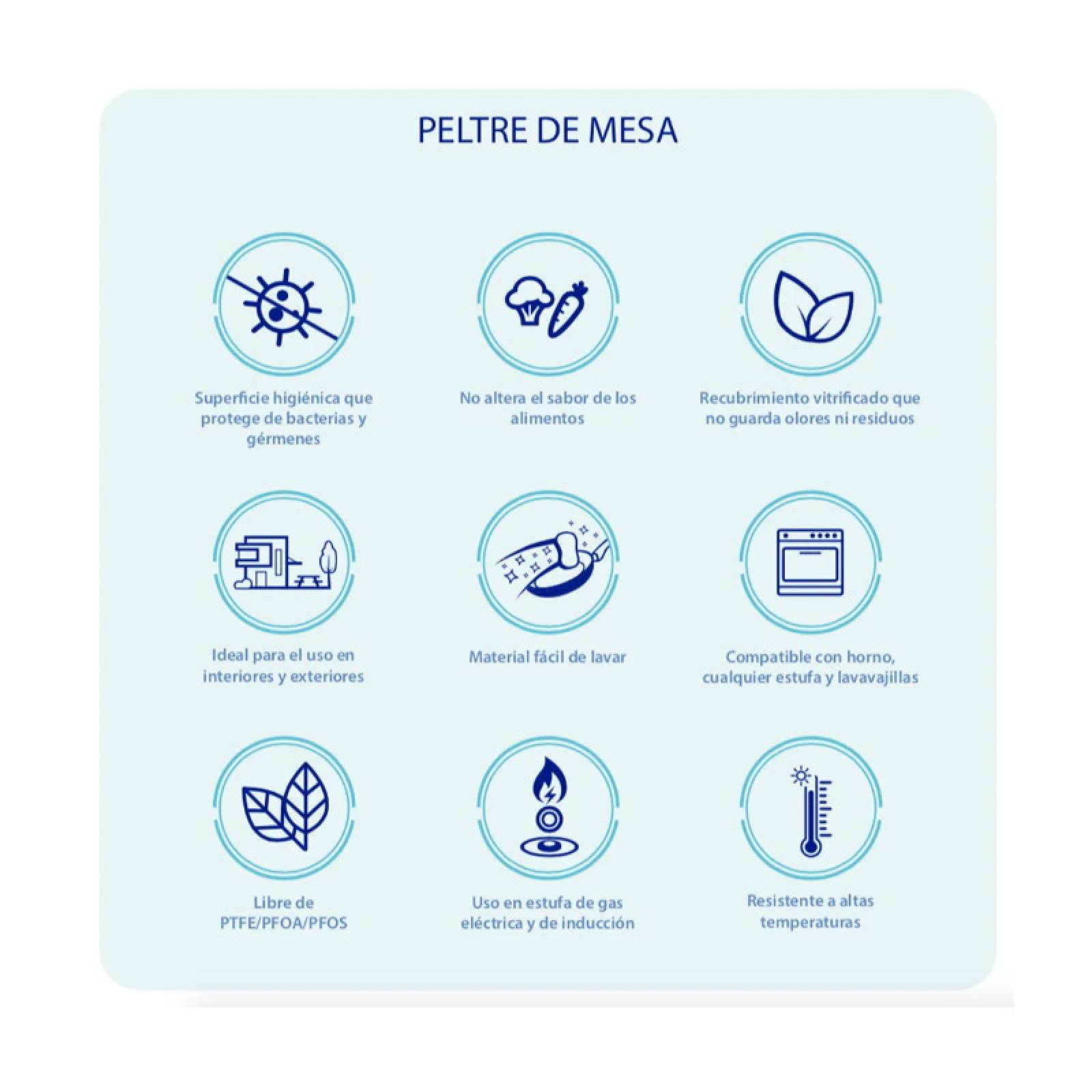 Tetera Peltre Tradicional 2 Lts Azul Cinsa