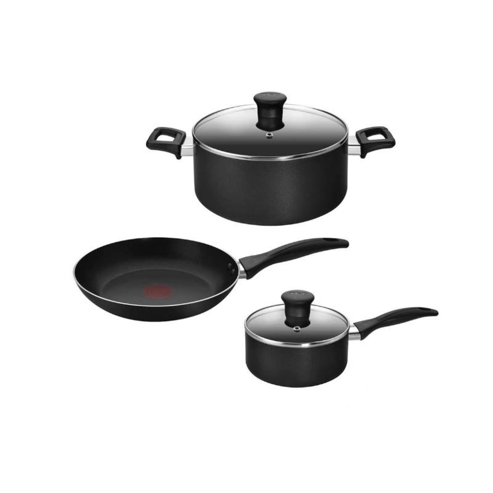 Bateria De Cocina 5Pz + 4 Utensilios Family Cook Black Tefal