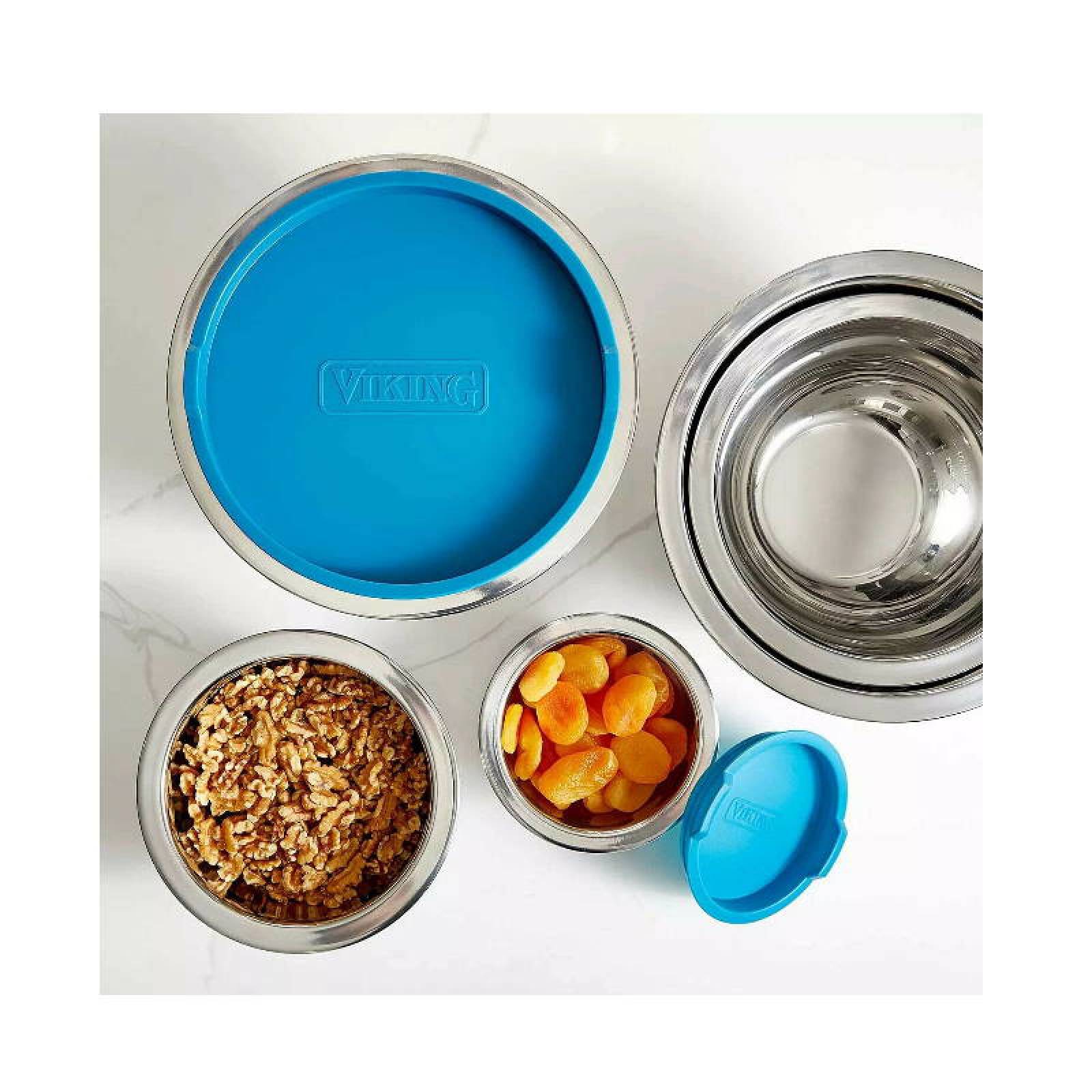 Juego de Bowls Ensaladera 10 Pza Viking Acero Inox Azul