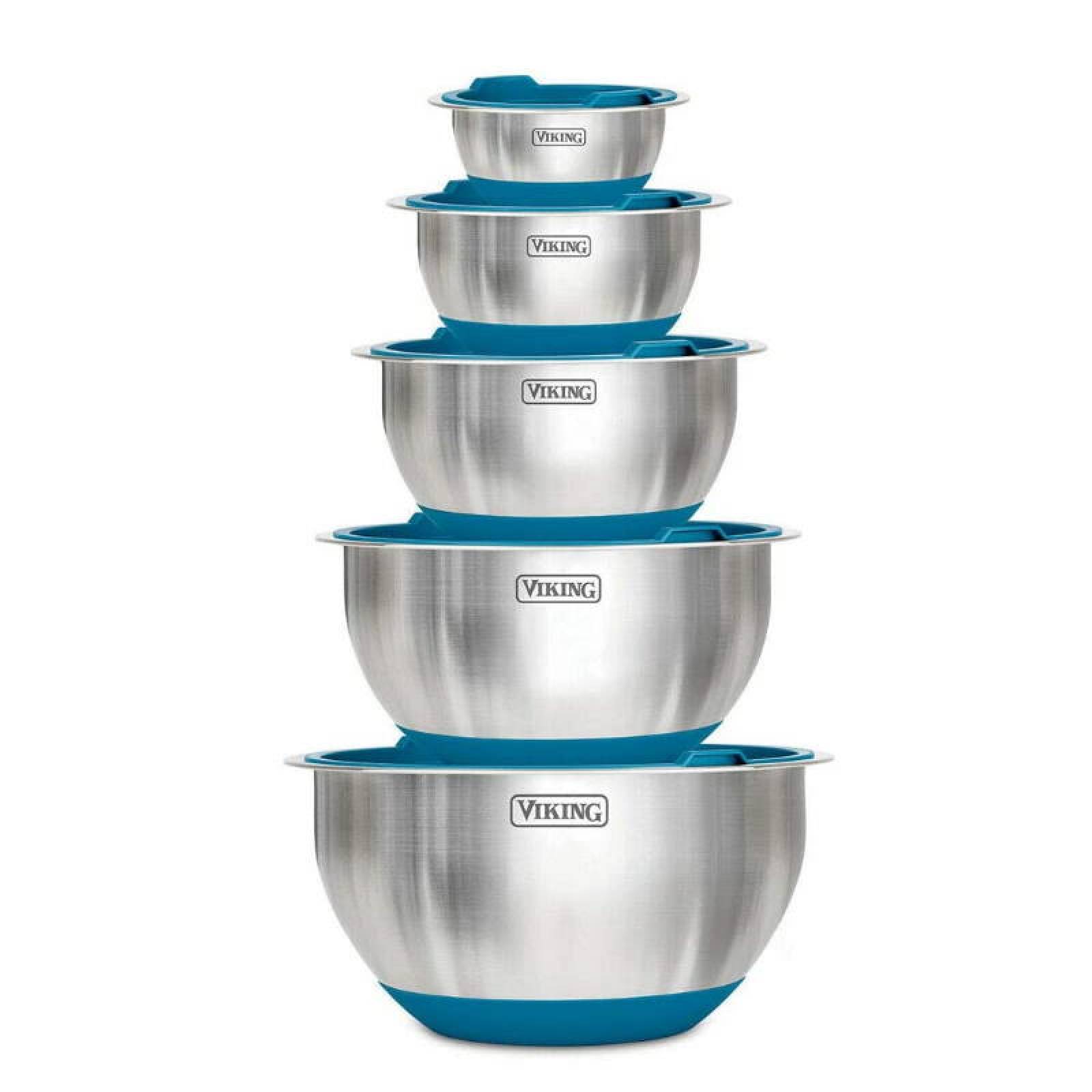 Juego de Bowls Ensaladera 10 Pza Viking Acero Inox Azul