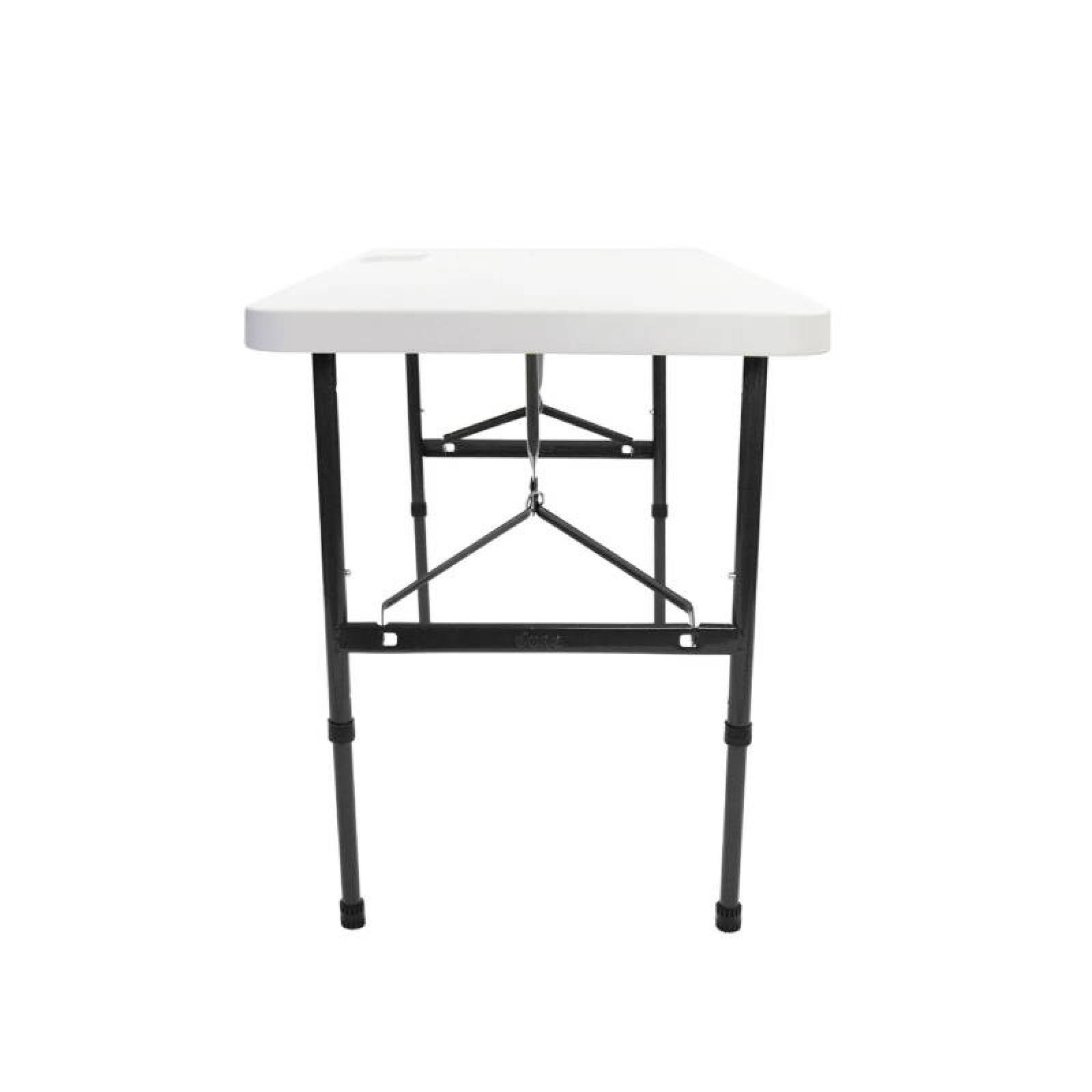 Mesa 120 mts Tipo Portafolio Plegable 3 Alturas Blanca Duna