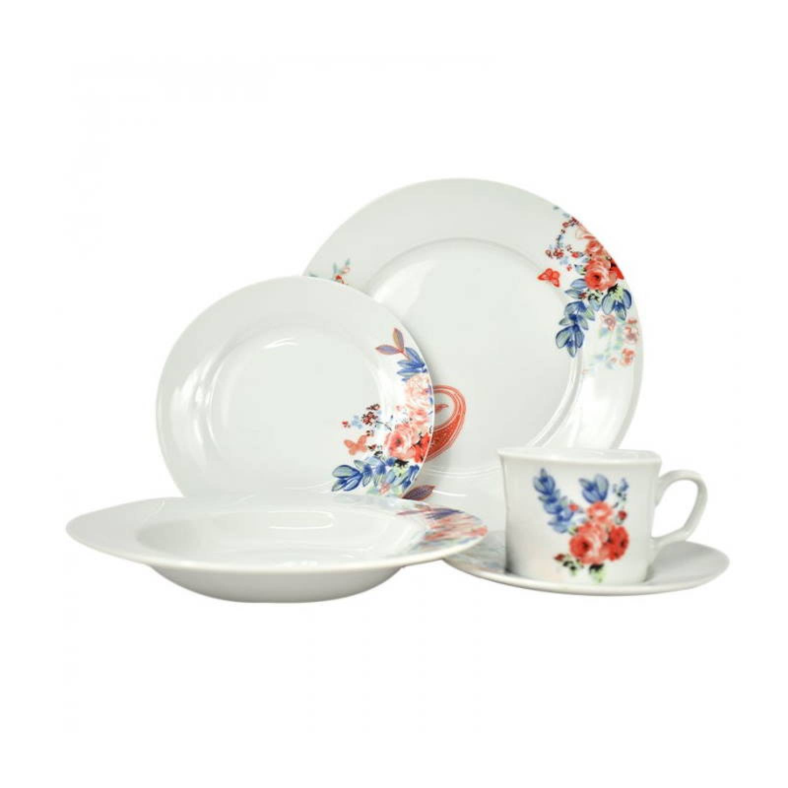 Vajilla de Porcelana 20 Pz Blanco Ánfora Lupita - Main Image