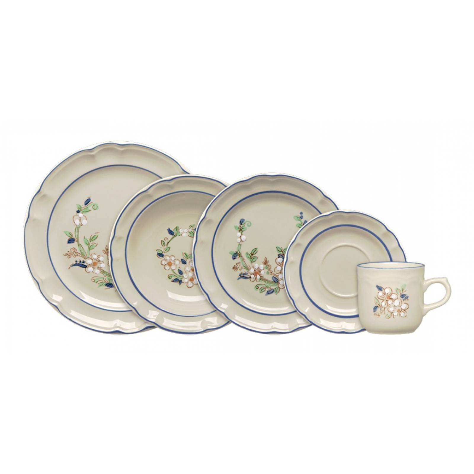 Vajilla de Mesa 30 pz 6 pers Cerámica Victoria Santa Anita