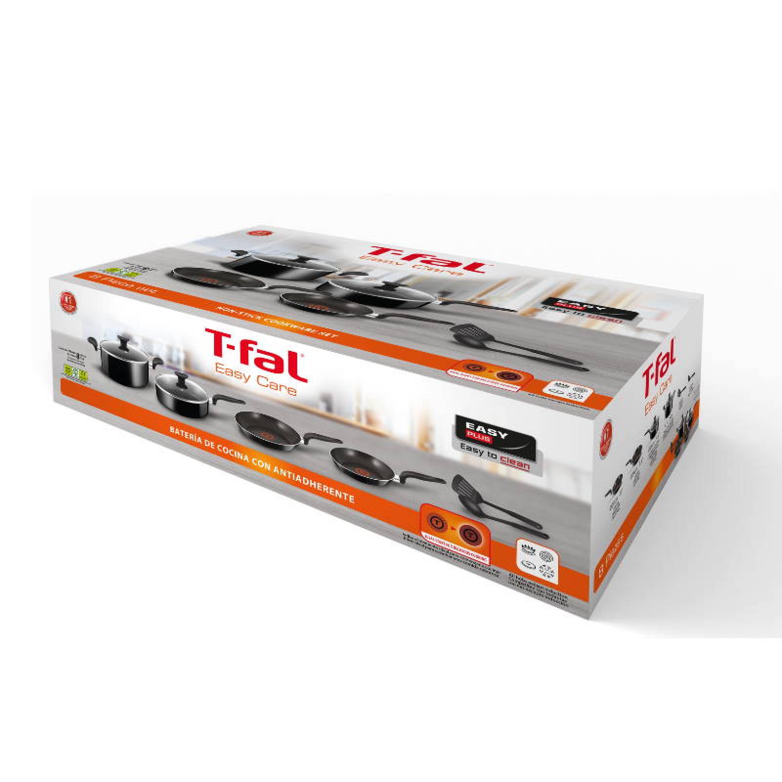 Batería de Cocina 8 pzas Aluminio Easy Care Negra Tefal B048S884