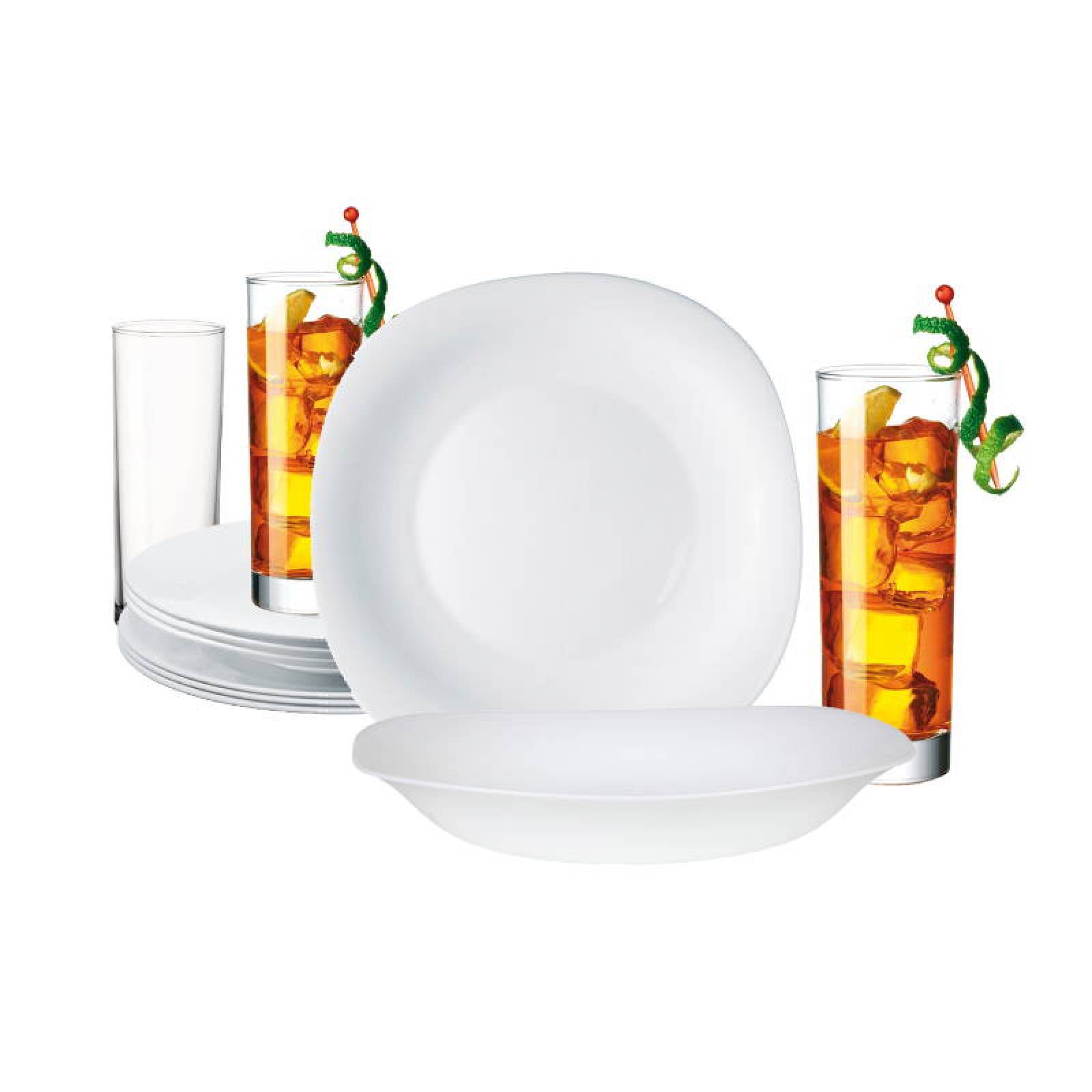 Vajilla Opal 12 Pz Blanca Bormioli Rocco Modelo Parma