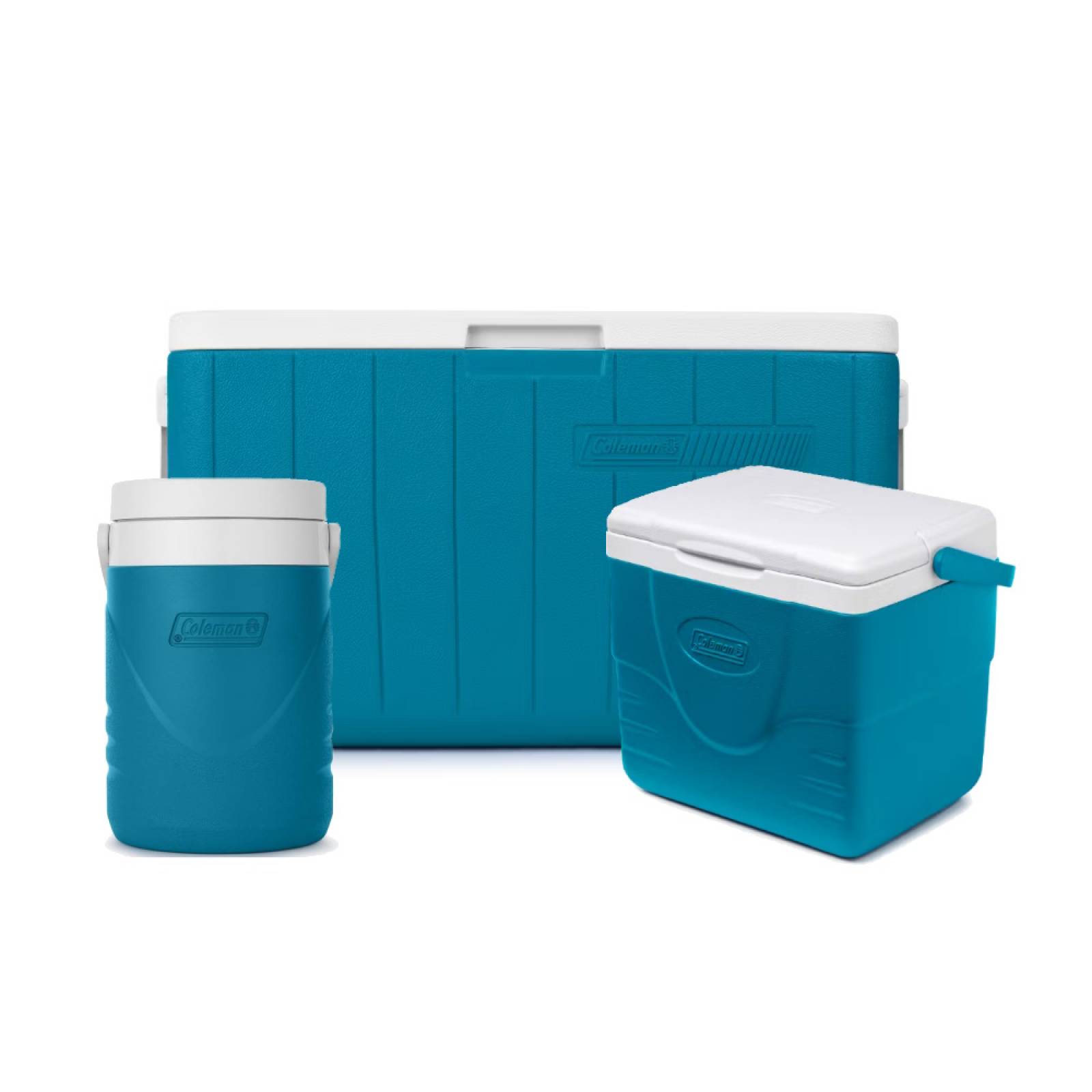 Combo 2 Hieleras 48 Qt 9 Qt y Termo 1Gal Coleman Azul Océano