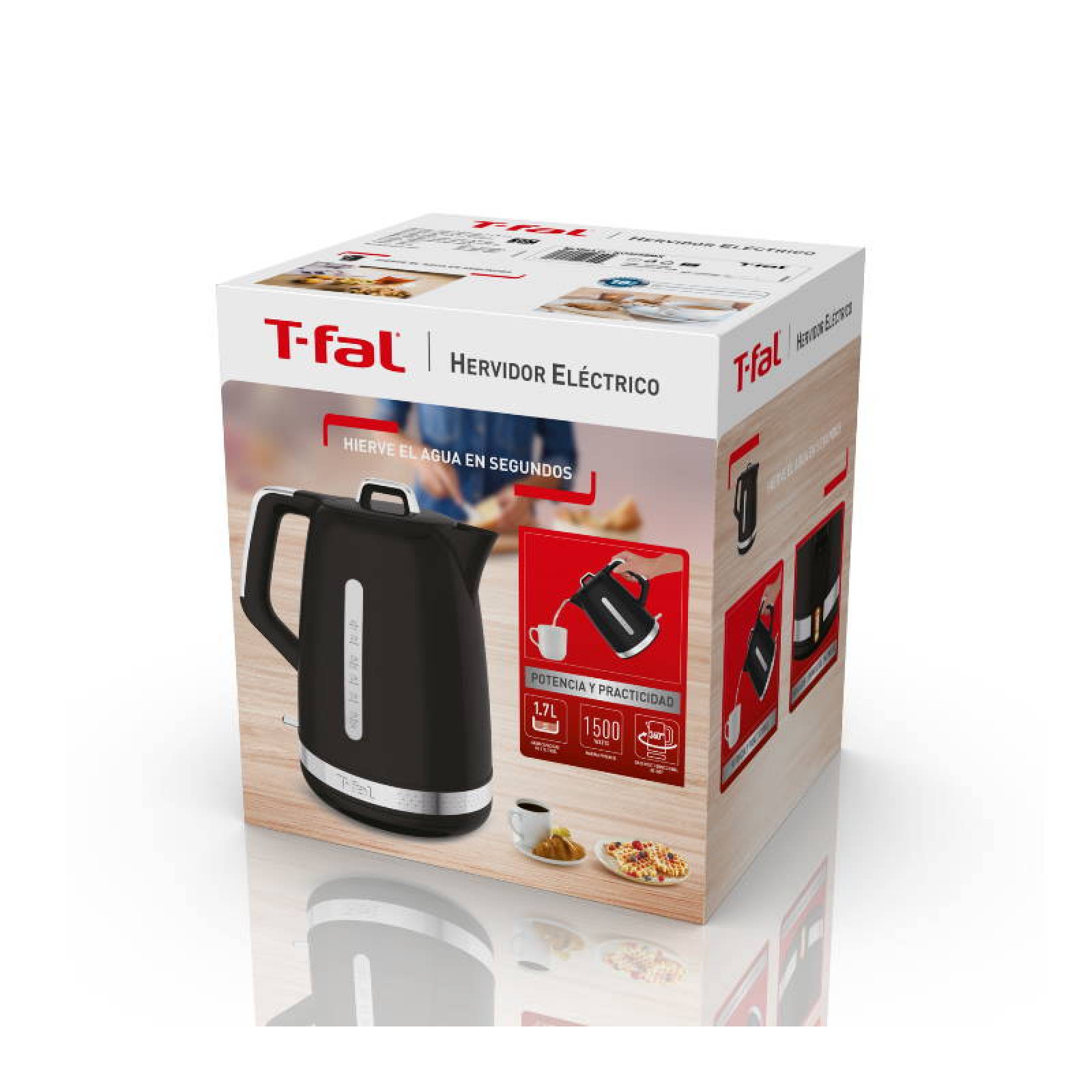 Hervidor de Agua Electrico 1500W Soleil Negro Tefal KO3258MX