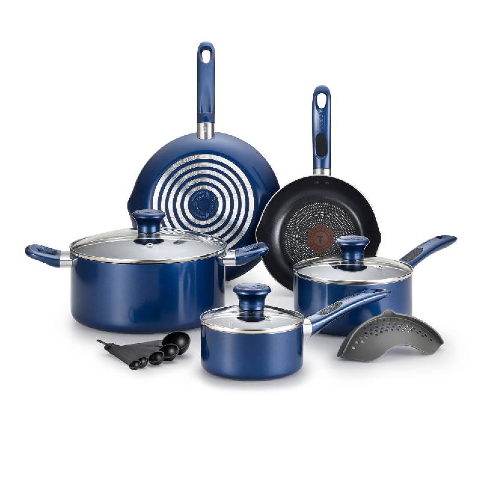 Batería de Cocina 14 pz Aluminio Excite Azul Tefal T fal B037SE64