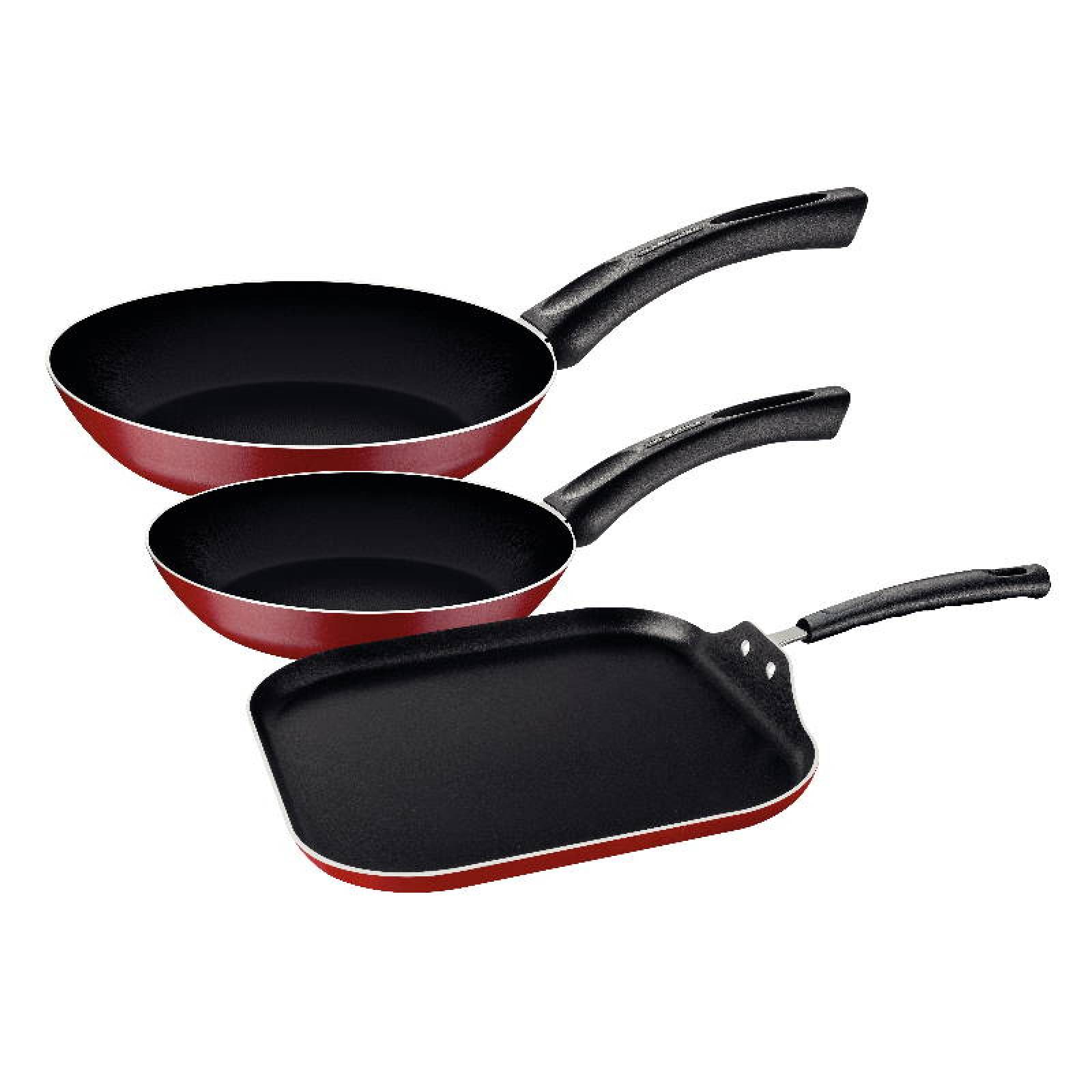 Jgo Sartenes 18 24 Sarten Cuadrado 28x28 cm Aluminio Tramontina Verona