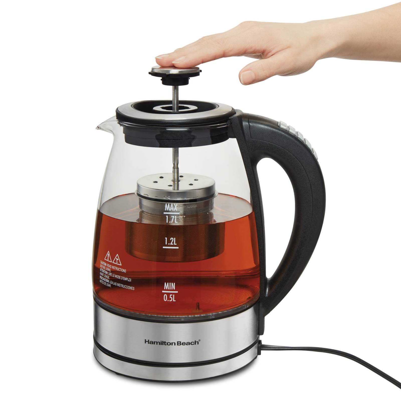 Jarra Hervidor de vidrio 17 L infusor 1500w Hamilton Beach