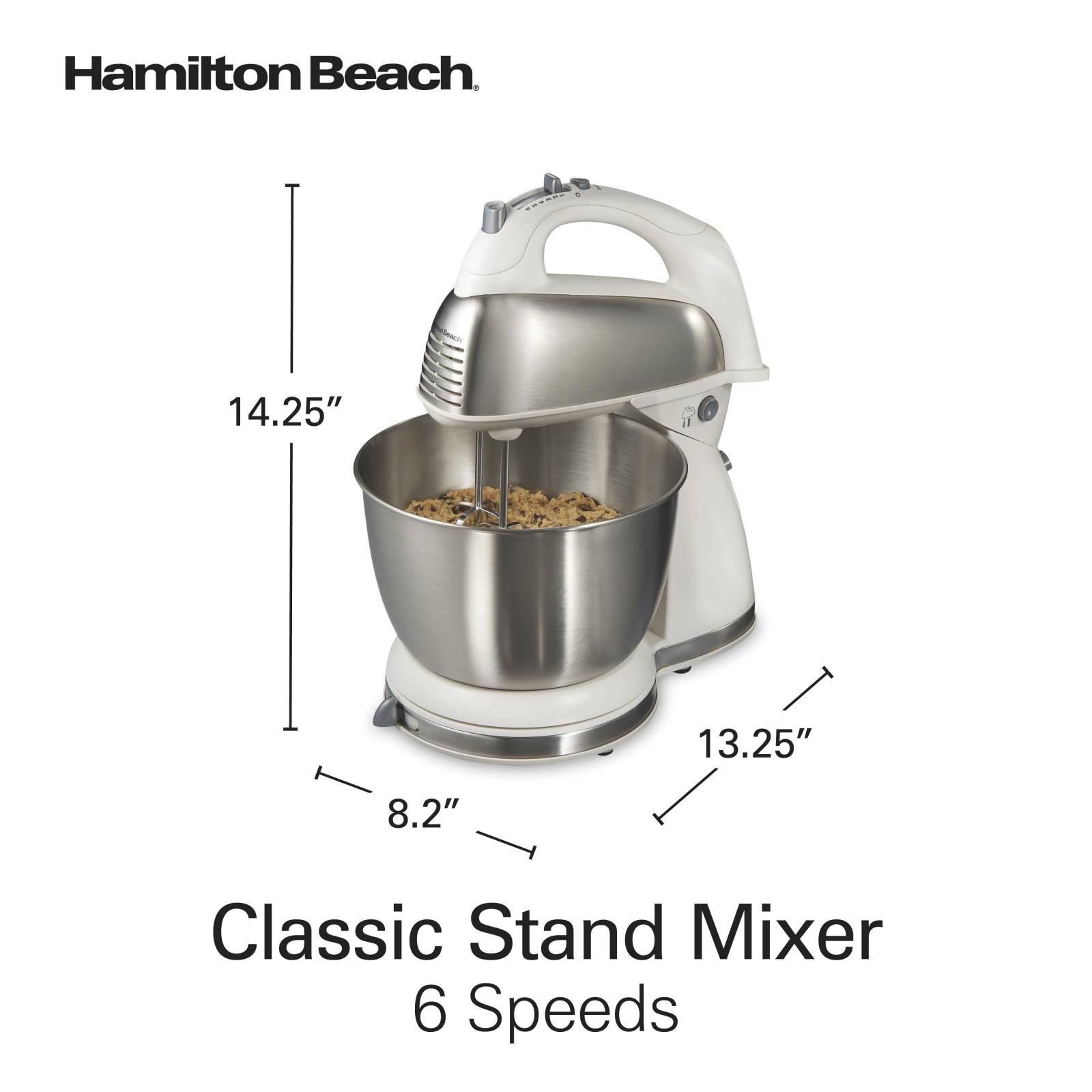 Batidora Pedestal Acero Inoxidable 6 Vel 290W Hamilton Beach