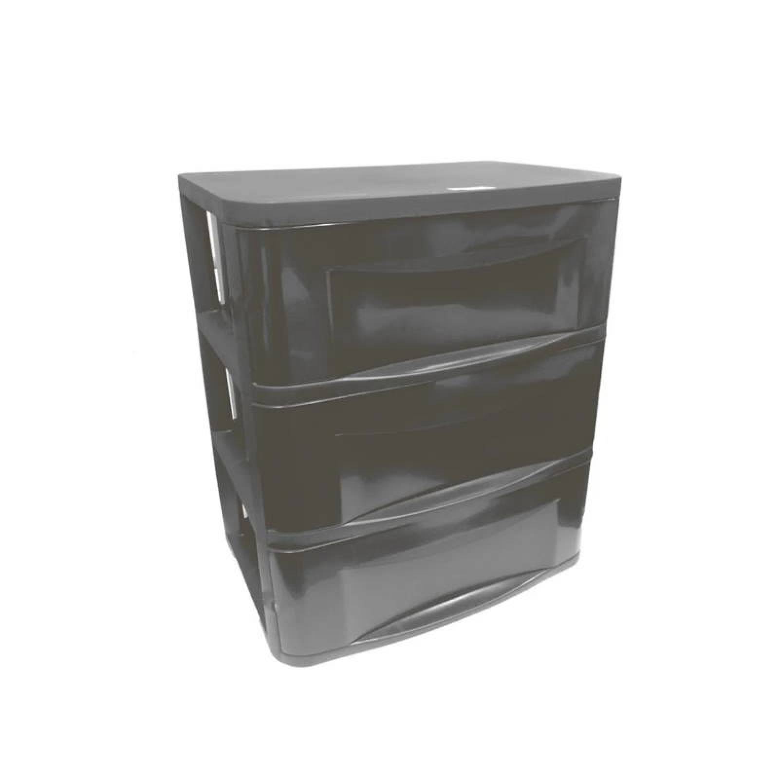 Cajonera de Plástico 3 Niveles Gris Plastic Trends Kartell Miami