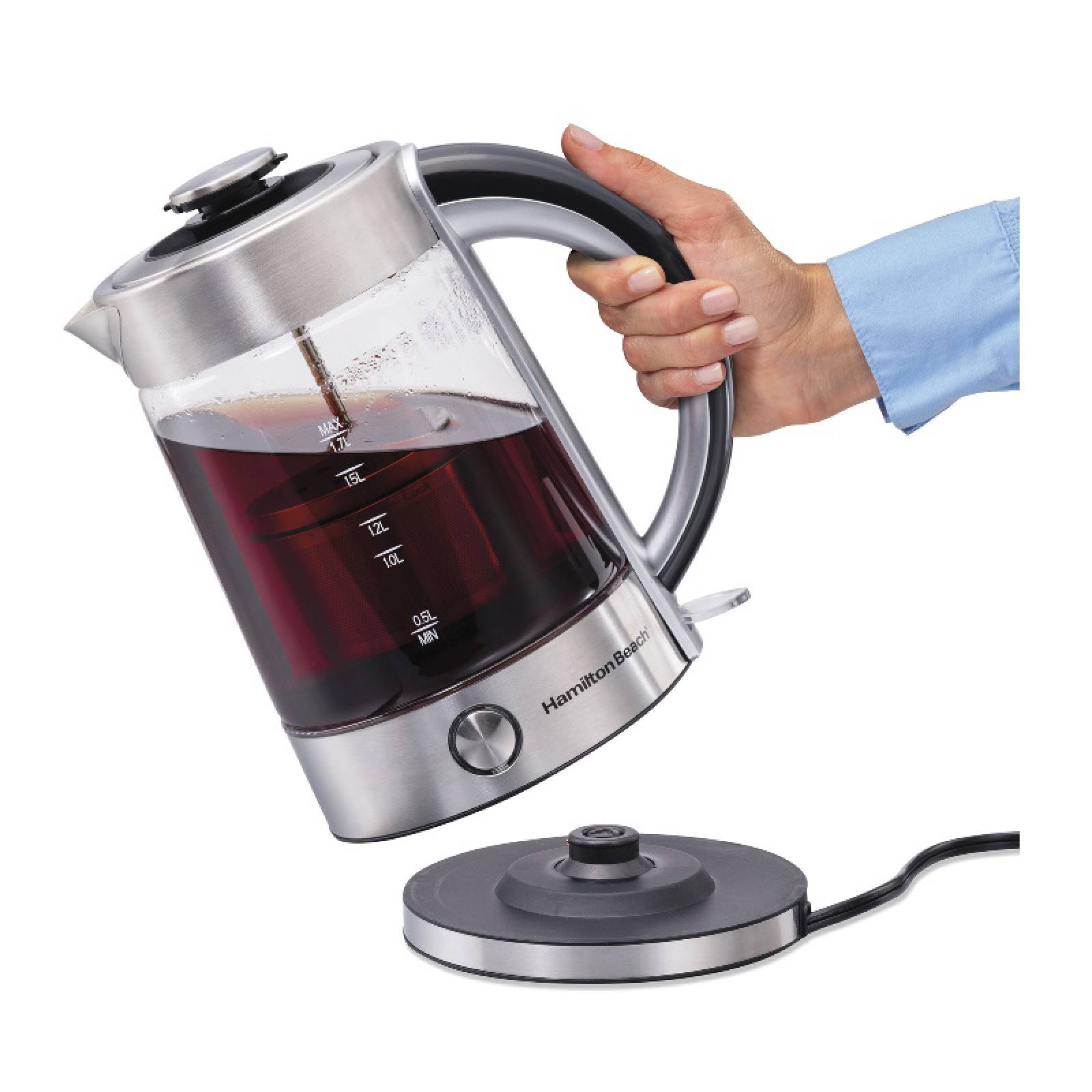 Hervidor Eléctrico de Vidrio con Infusor 1500 W Hamilton Beach