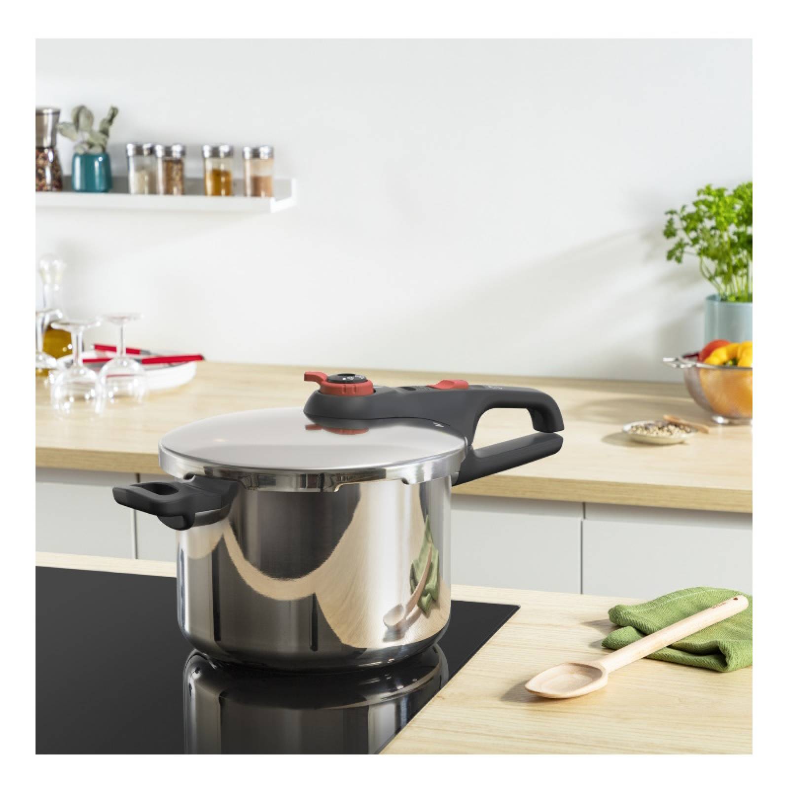 Olla de Presión 8 L Acero Inoxidable P2584403 Tefal T fal