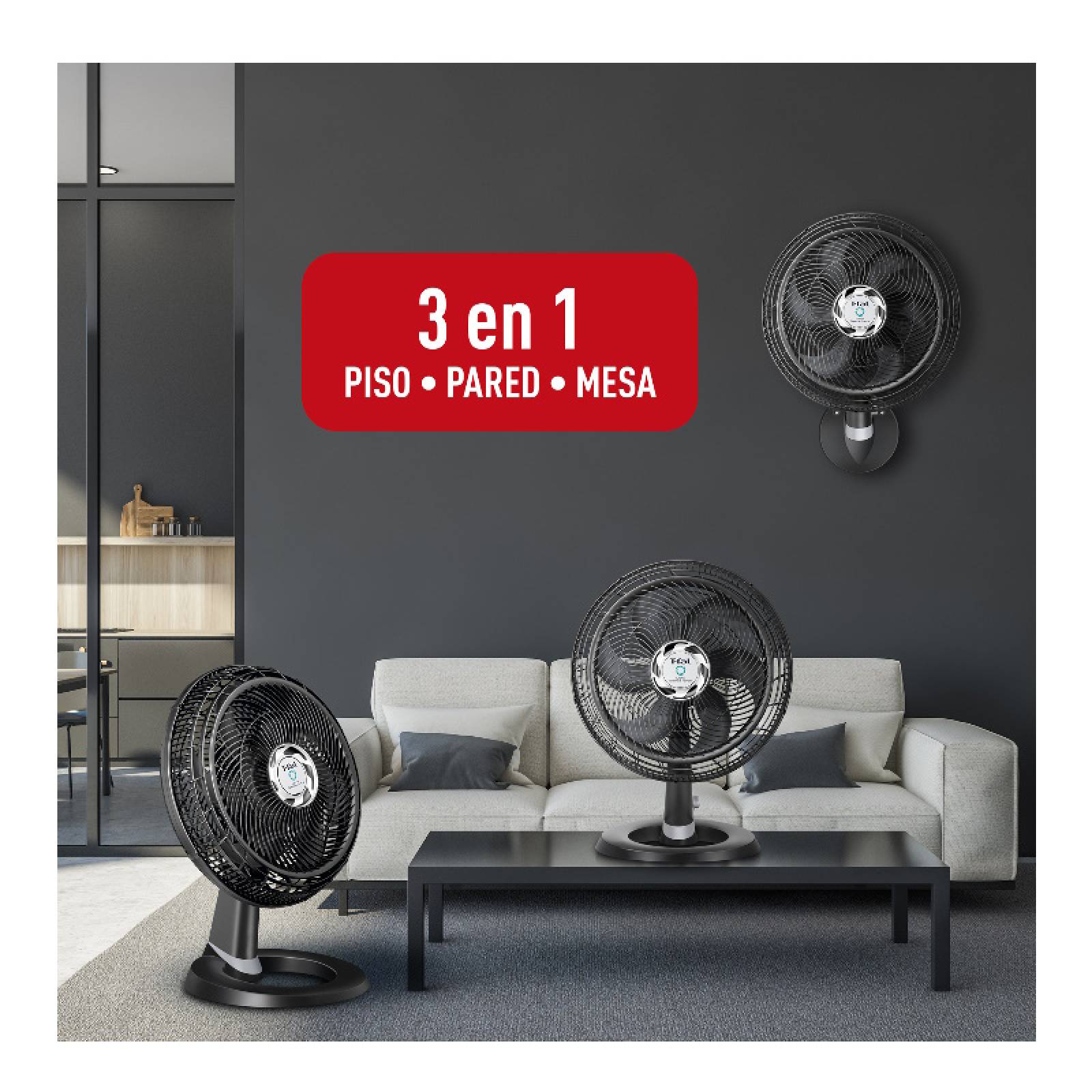 Ventilador 3 en 1 18 Pulg 45cm 100 w Silence Force Tefal T fal