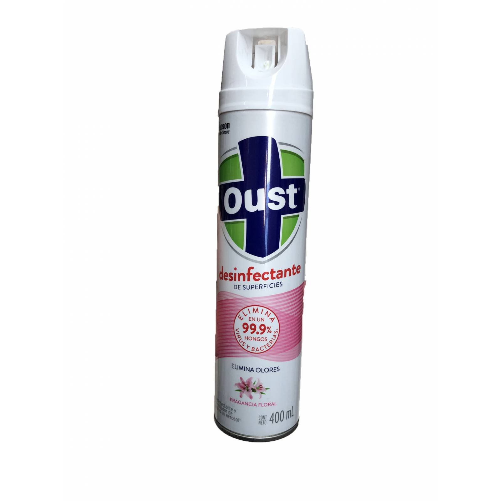 Oust Desinfectante de superficies, Elimina 99.9% de hongos, virus y bacterias, elimina los malos olores. Fragancia Frescura Campestre. 400 ml.