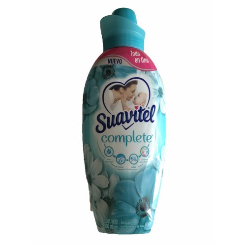 Detergente liquido 800ml Suavitel Complete, Acondicionador de telas.  Aroma:  Acqua.