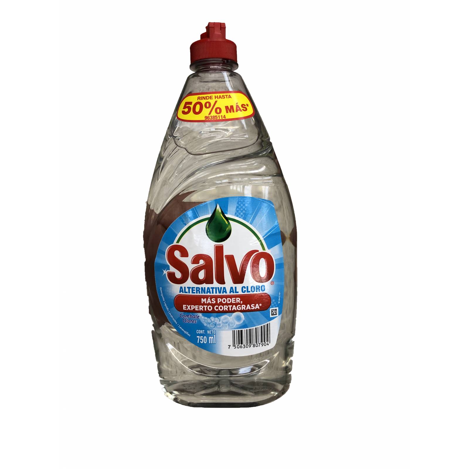 Salvo alternativa al cloro, detergente liquido jabón para trastes 750 ml