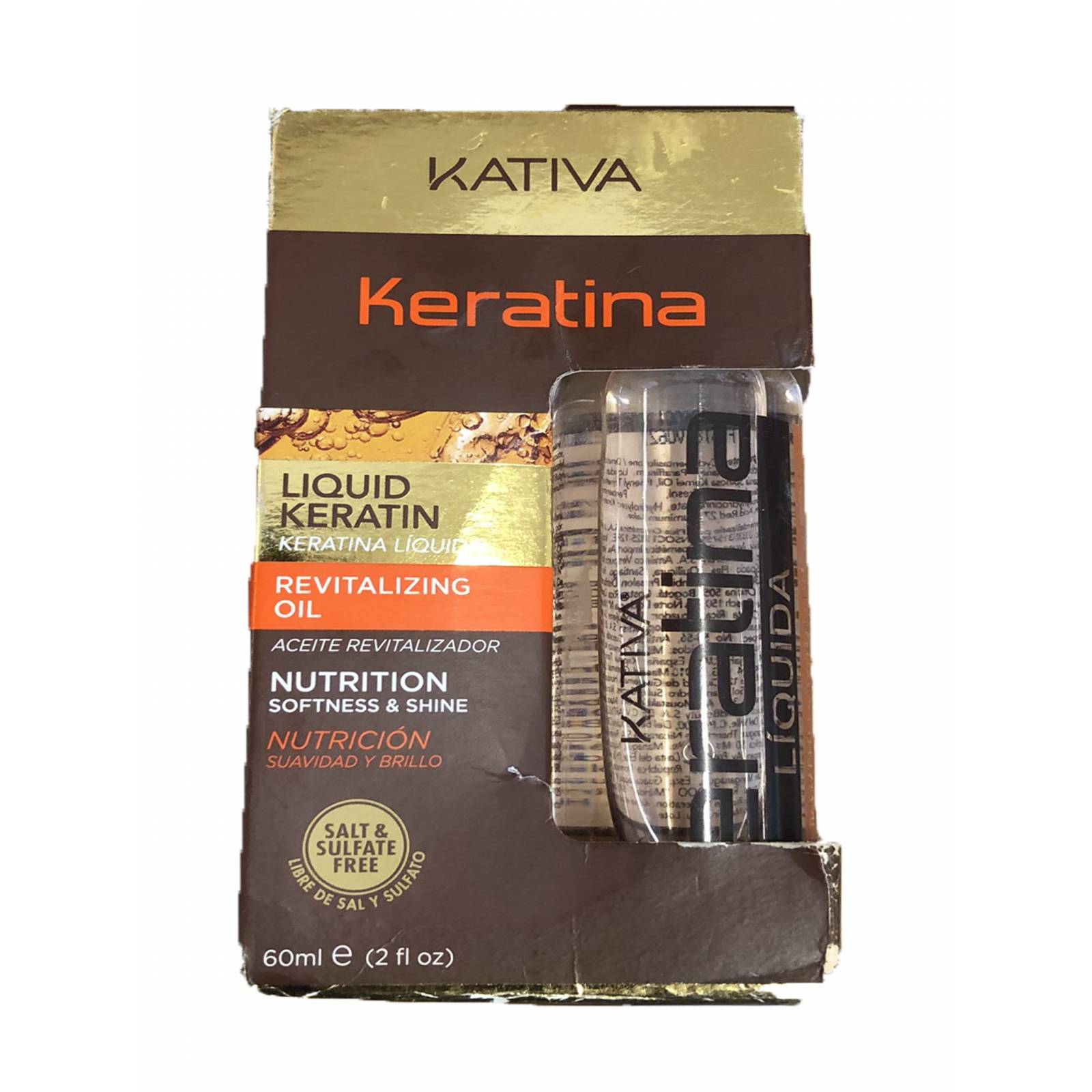 Kativa Keratina  Liquida, aceite revitalizante y nutre el cabello 60 ml.