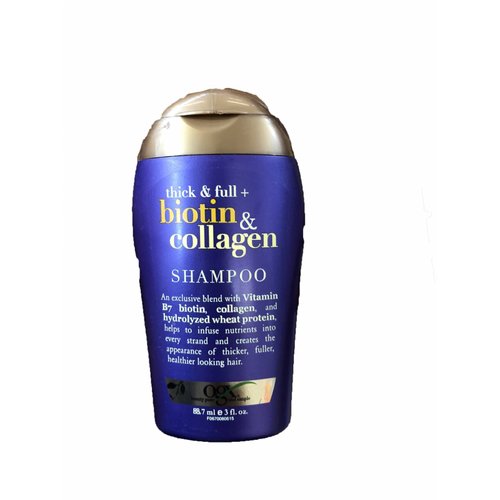 Shampoo  liquido tamaño de viaje 88.7 ml Organix OGX Sin sulfatos y sin sales o parabenos - Biotin y colageno