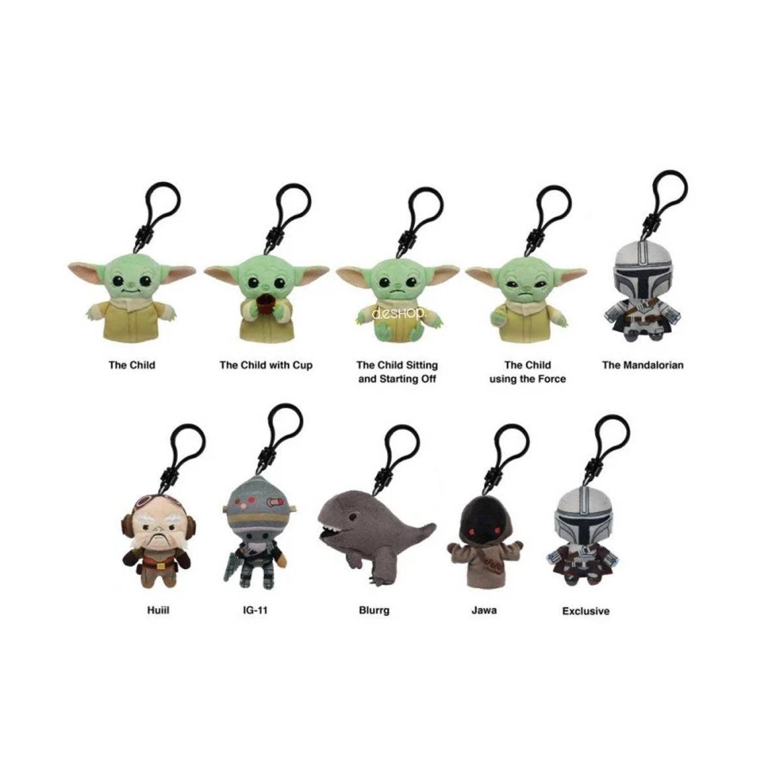 Star Wars : The Mandalorian bag clip sobre sorpresa (versión plush) 