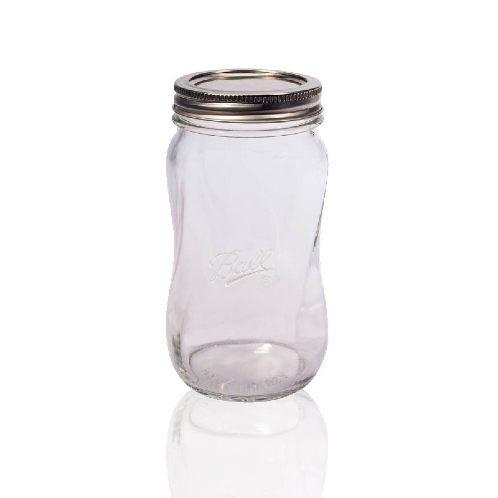 Frasco De Vidrio Con Tapa Collection Design Series SPIRAL Mason Jars Ball 16oz Boca Regular