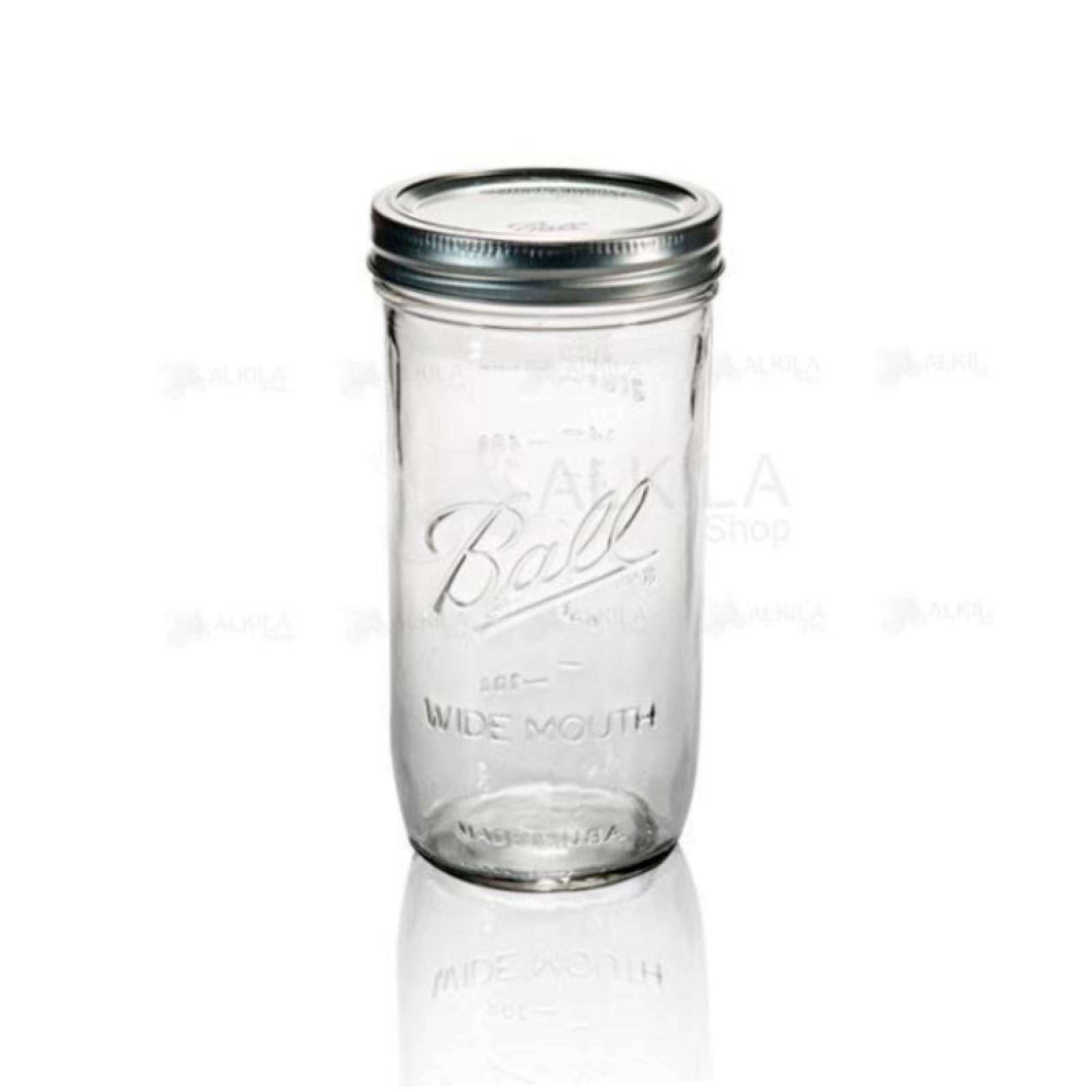 Frasco Largo De Vidrio Con Tapa Mason Jar 24 oz Boca Ancha.