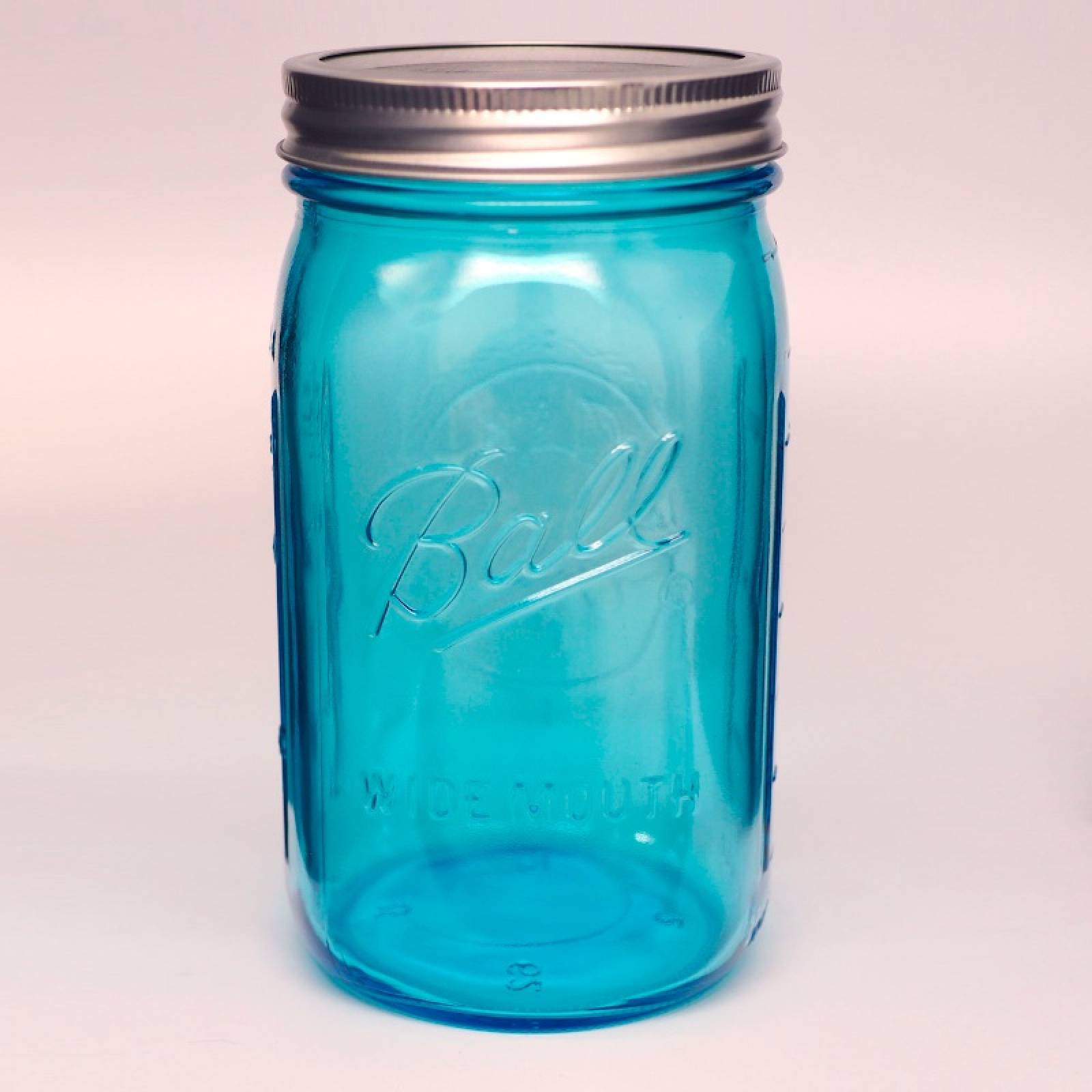 Frasco de Vidrio Con Tapa Mason Jars Ball Aqua Vintage Azul Boca Ancha 32oz.