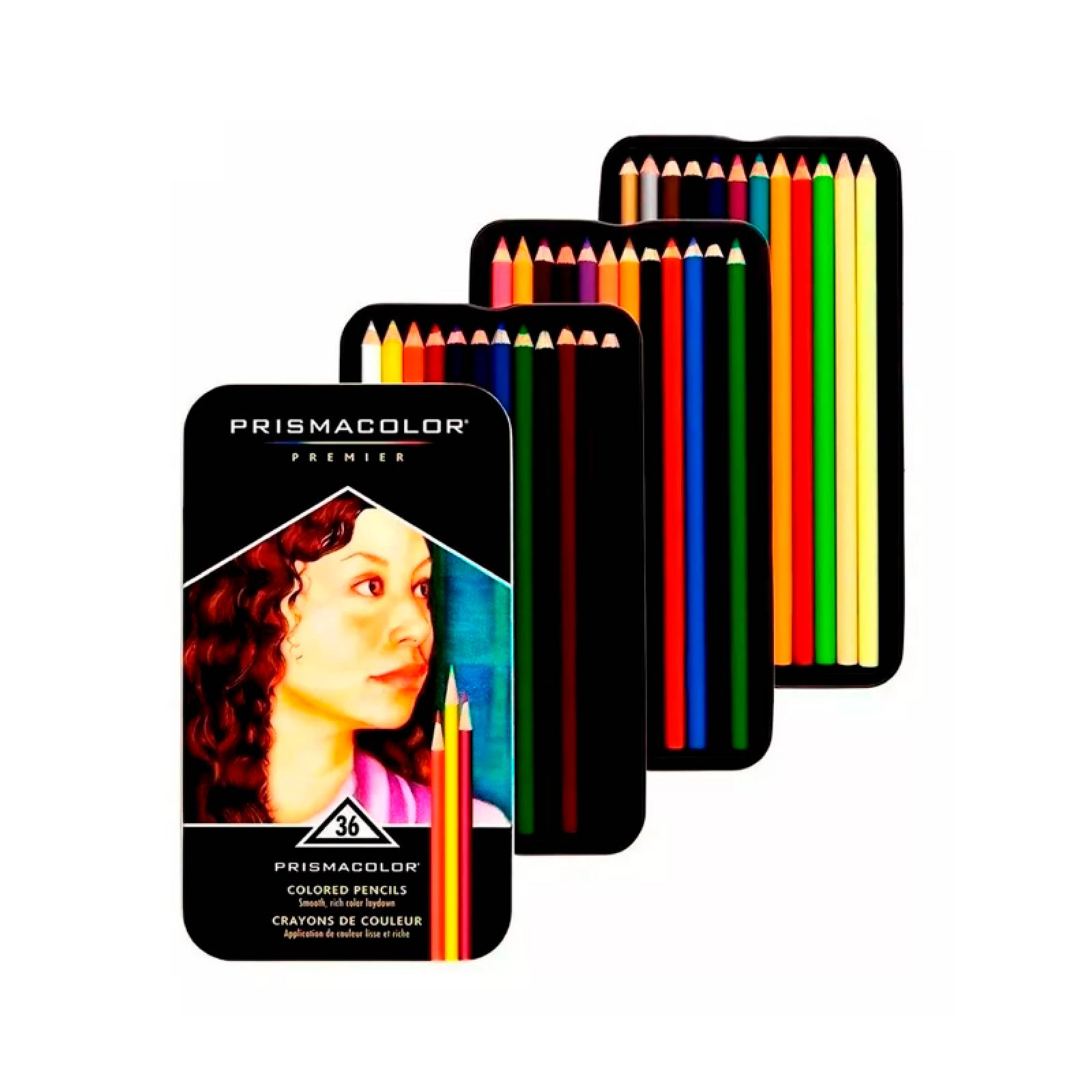 Lapices de Colores Prismacolor Premier 36 Piezas Profesional Estuche Metal