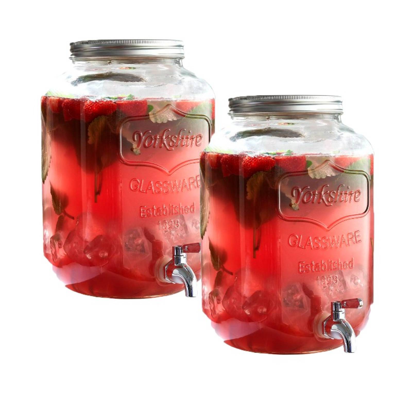 2 Dispensadores de Bebidas y Agua 8Lt DrinkLab