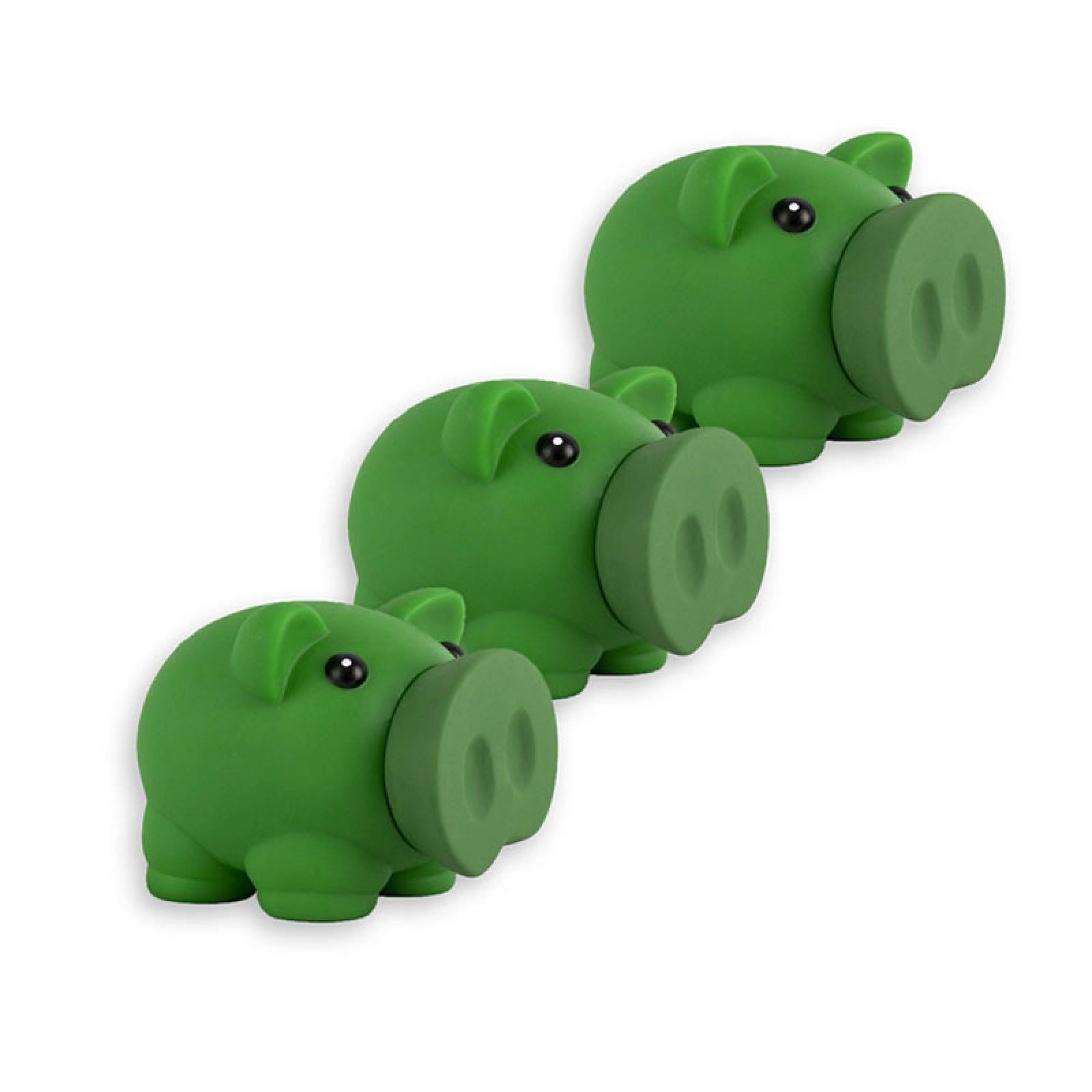 3 Alcancías Plasticas de Cochinito Verde