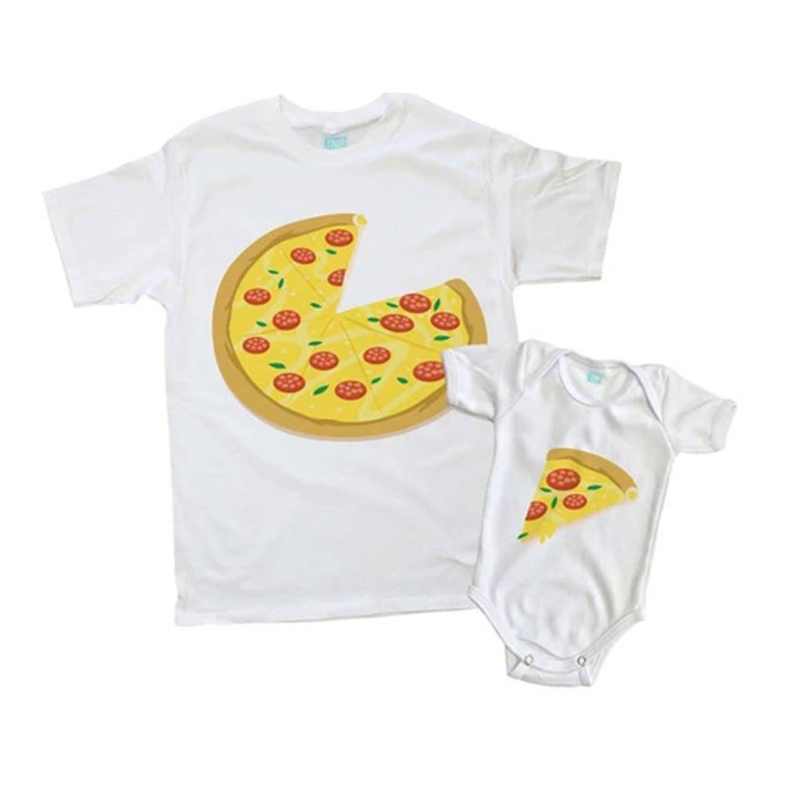 Kit Playera Y Pañalero Plash Estampado "Pizza"