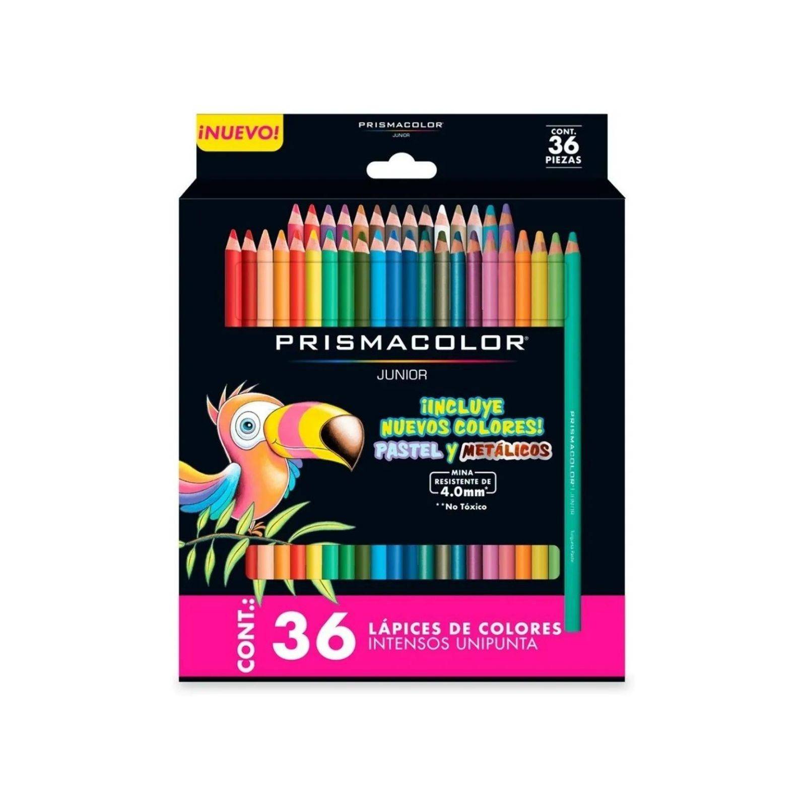 36 Lápices de Color Prismacolor Junior Colores Pastel Y Metalicos Intensos