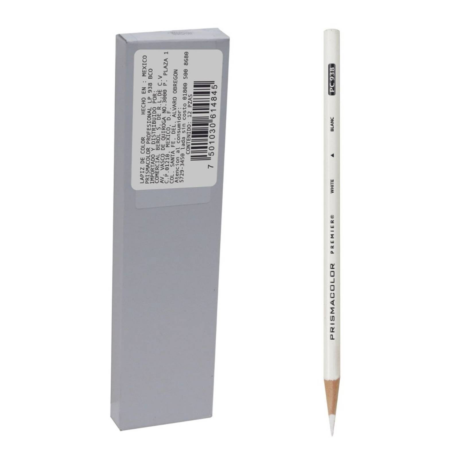 12 Lapices Blancos Prismacolor Premier Profesional Largo