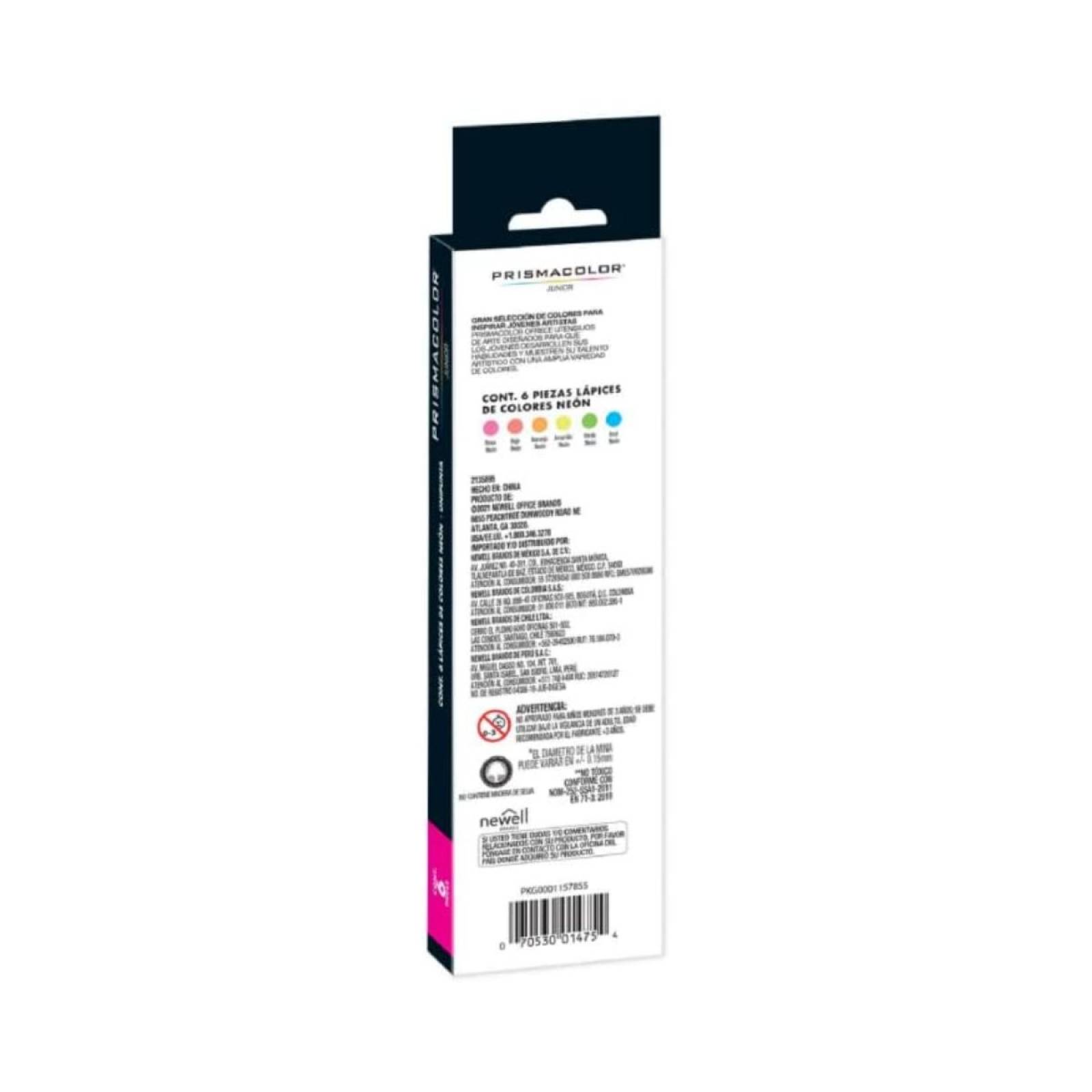 6 Lapices de Color Prismacolor Neon Junior