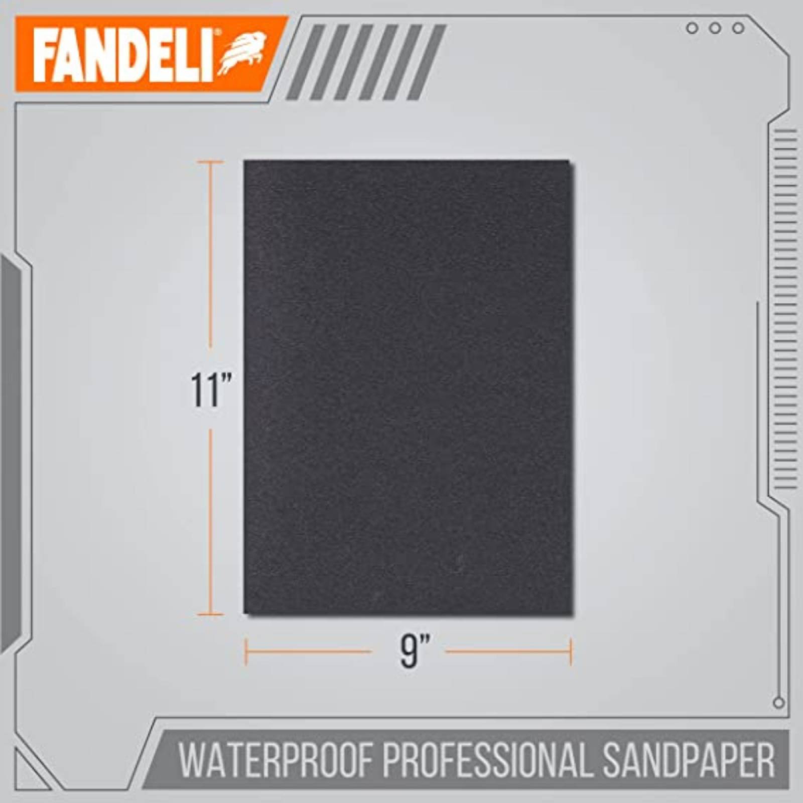 Paquete de 25 Hojas de Lija de Agua de Granos Surtidos 220, 320, 400 de 9"x11" 74665 Fandeli