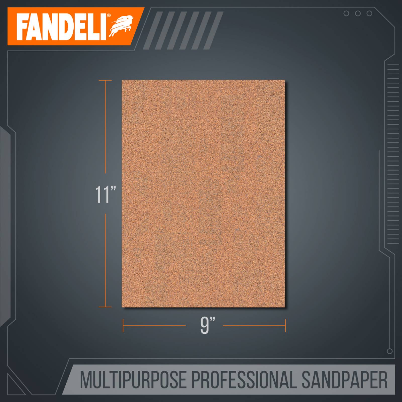 Paquete de 25 Hojas de Lija Multipropósito Grados Surtidos 80 120 220 de 9"x11" 36100 Fandeli