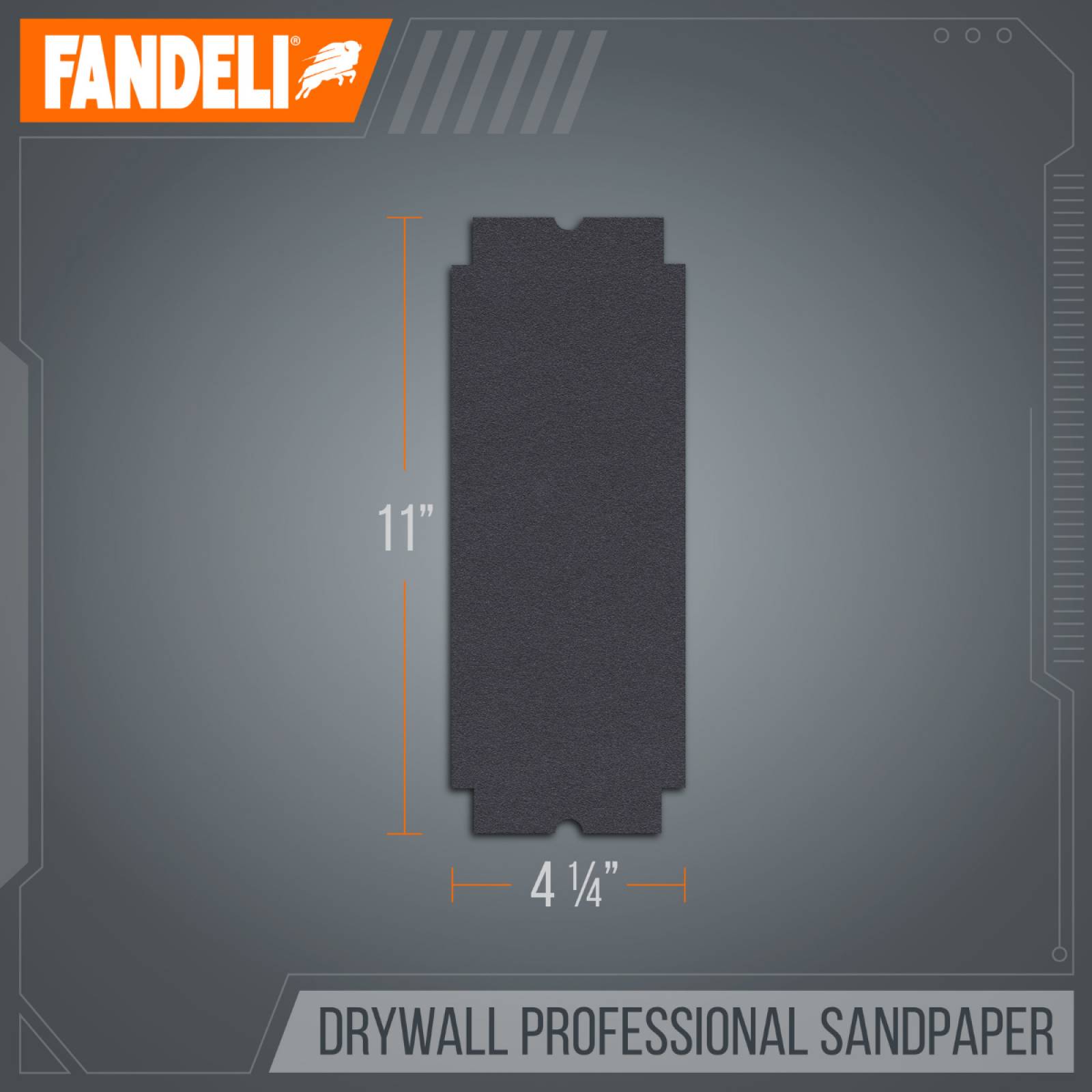 Paquete de 25 Hojas de Lija para Paredes y Yeso Grado 150 de 4 1/4" x 11" 36574 Fandeli